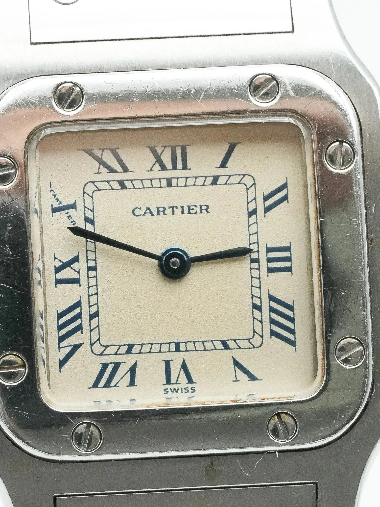 Cartier - Santos Galbée 9057 сталь синий индекс - 1990s 