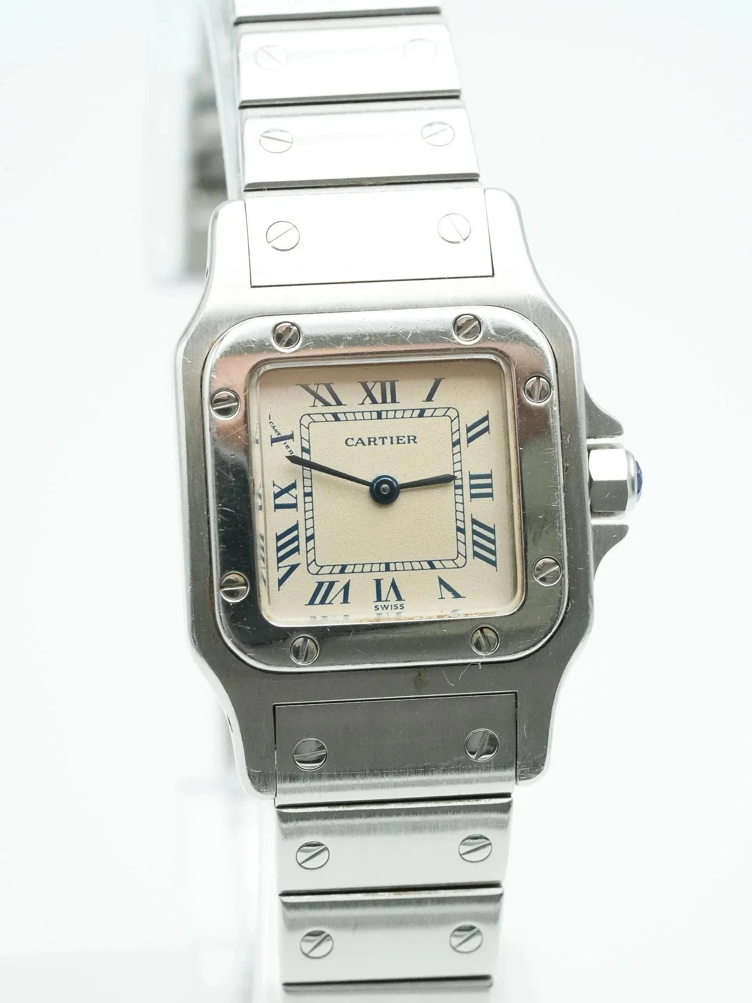 Cartier - Santos Galbée 9057 сталь синий индекс - 1990s 