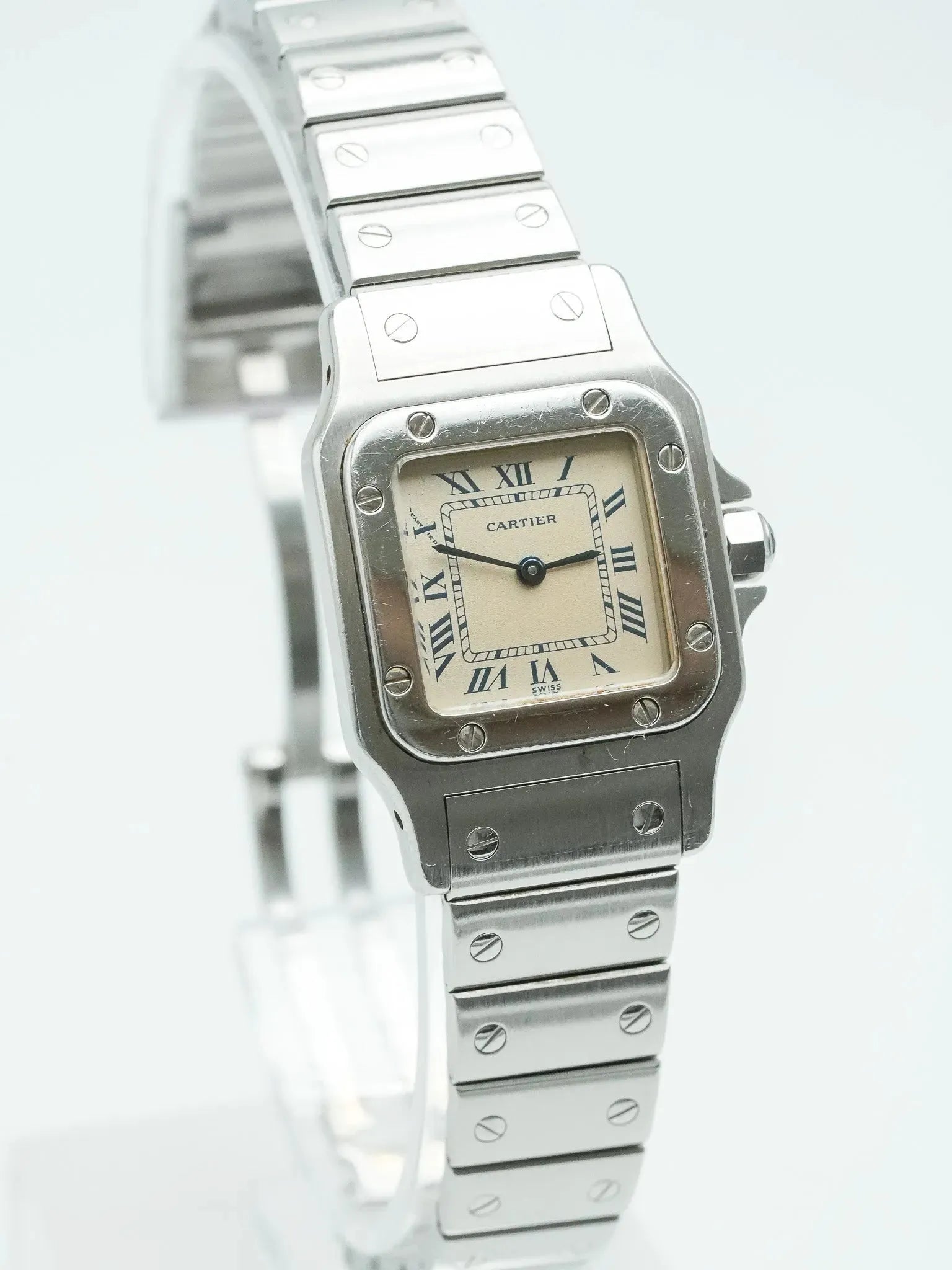 Cartier - Santos Galbée 9057 сталь синий индекс - 1990s 