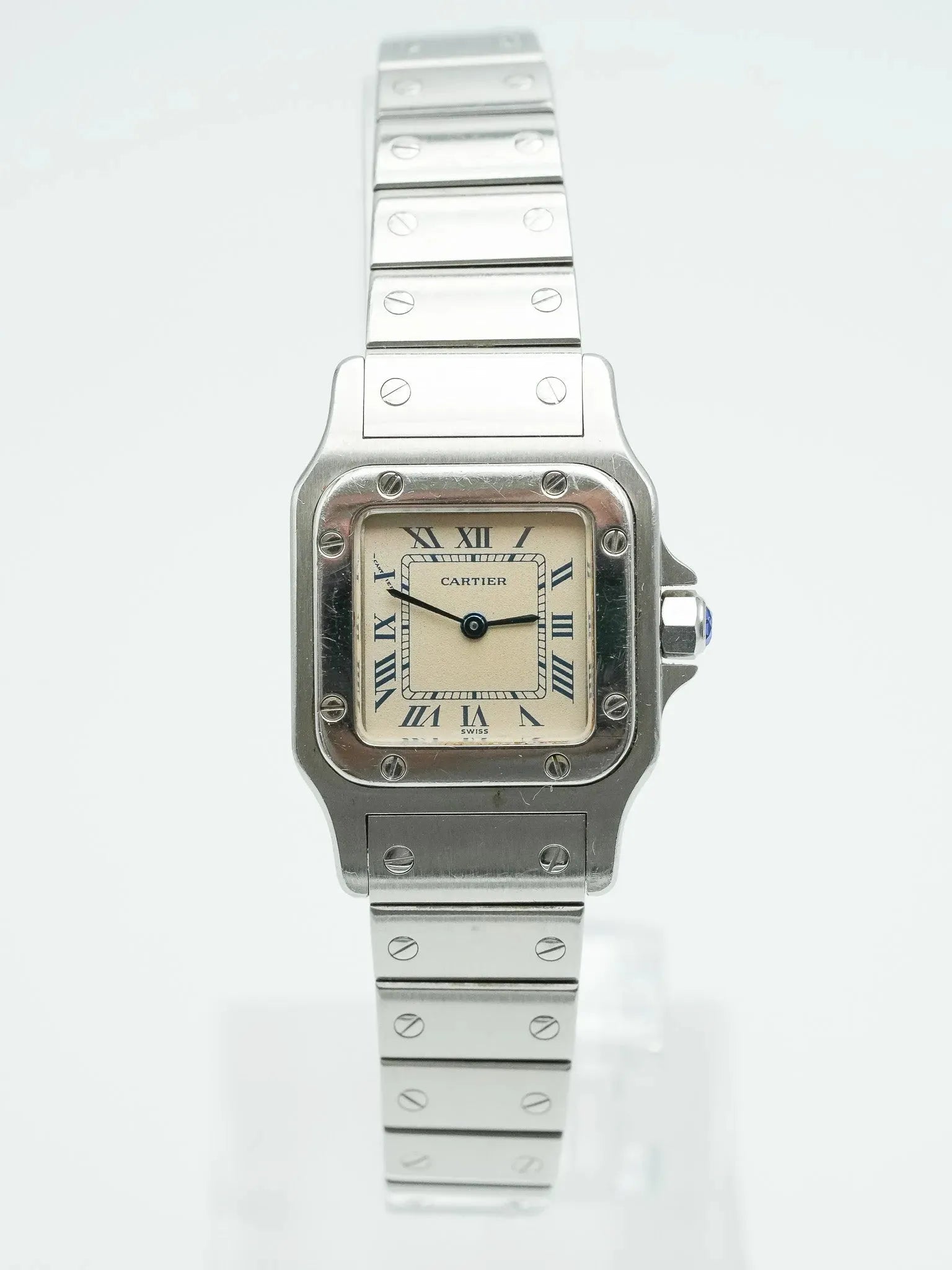 Cartier - Santos Galbée 9057 сталь синий индекс - 1990s 