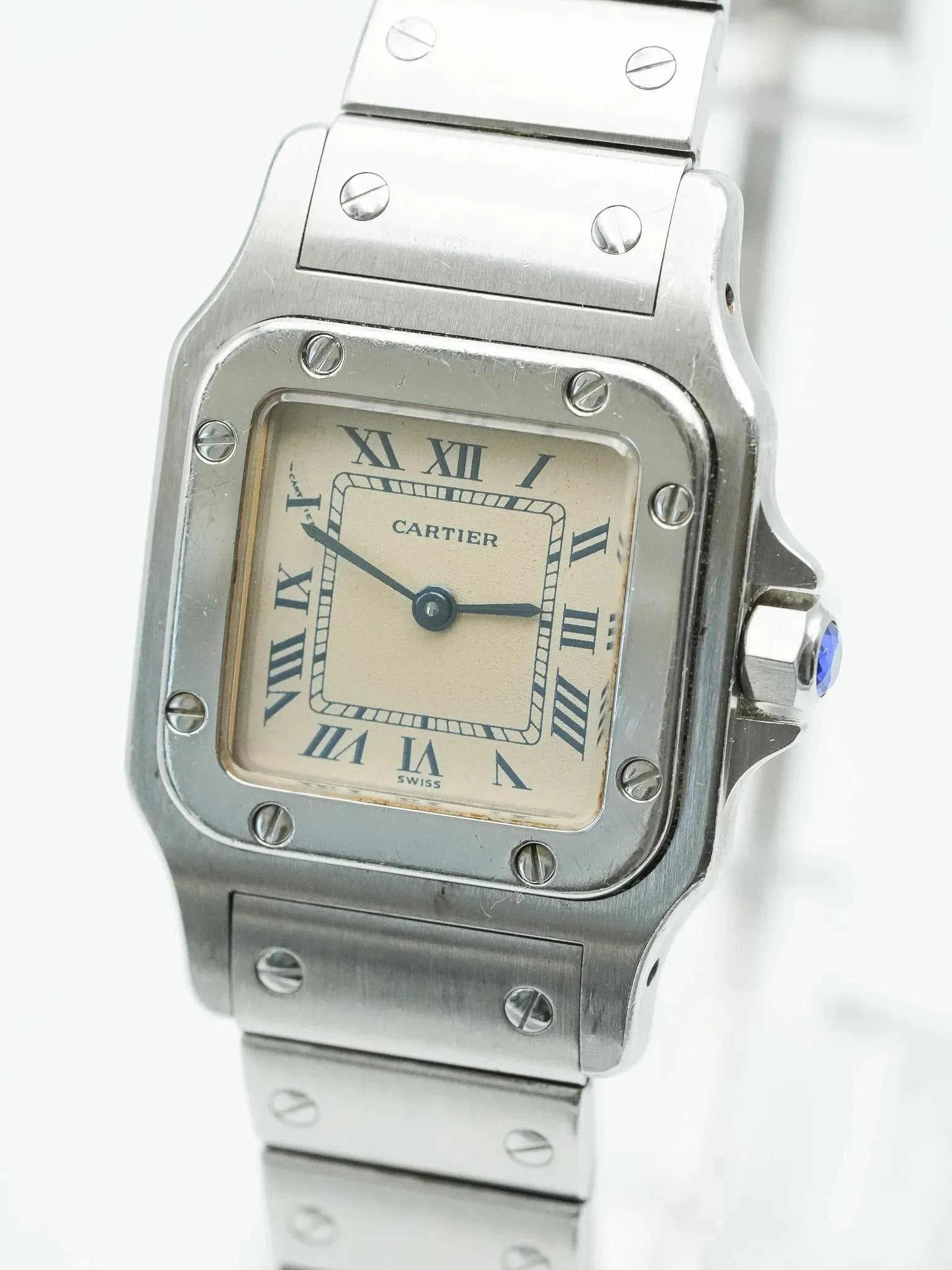 Cartier - Santos Galbée 9057 сталь синий индекс - 1990s 