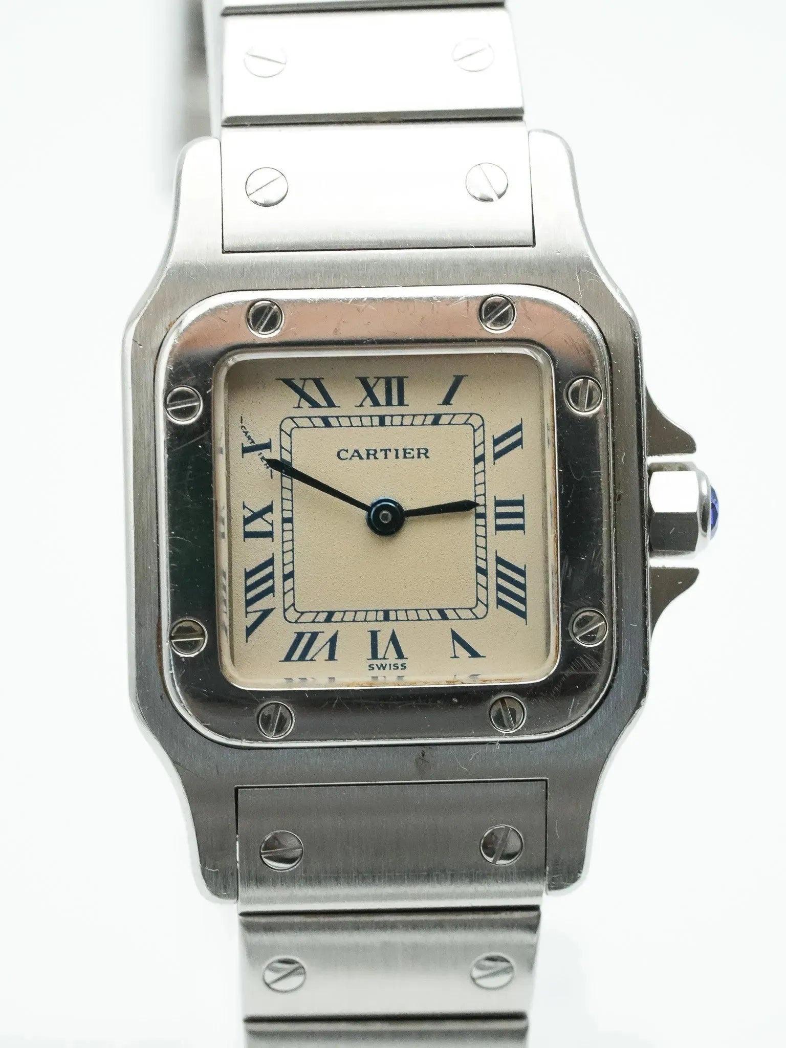 Cartier - Santos Galbée 9057 сталь синий индекс - 1990s 