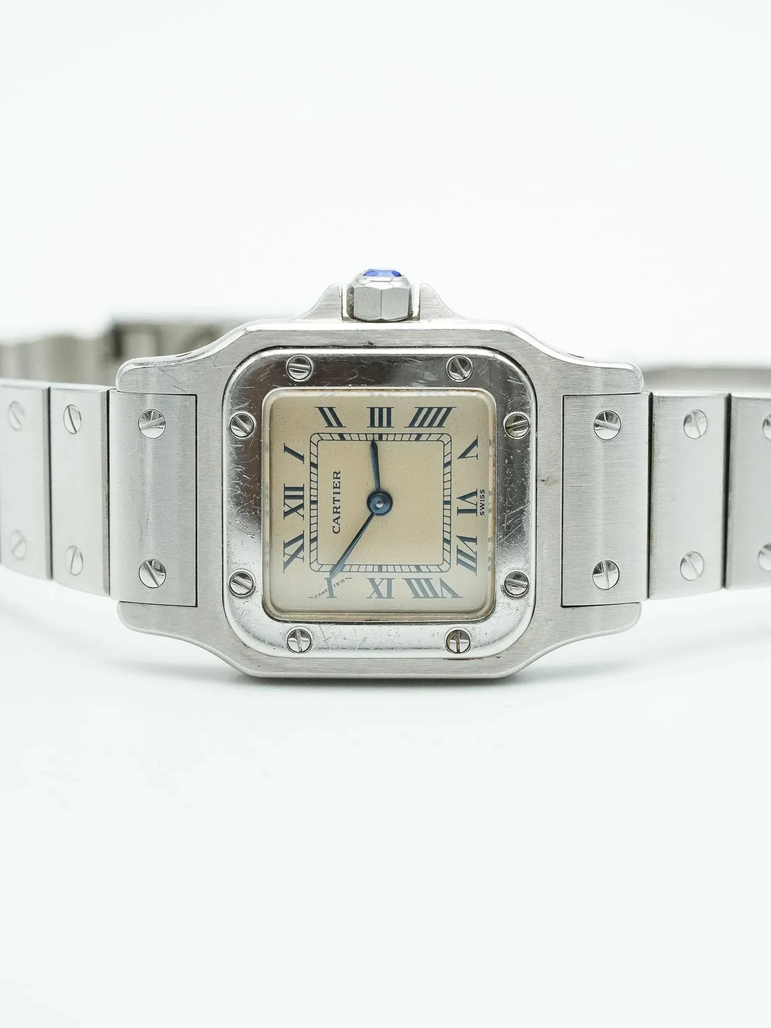 Cartier - Santos Galbée 9057 сталь синий индекс - 1990s 