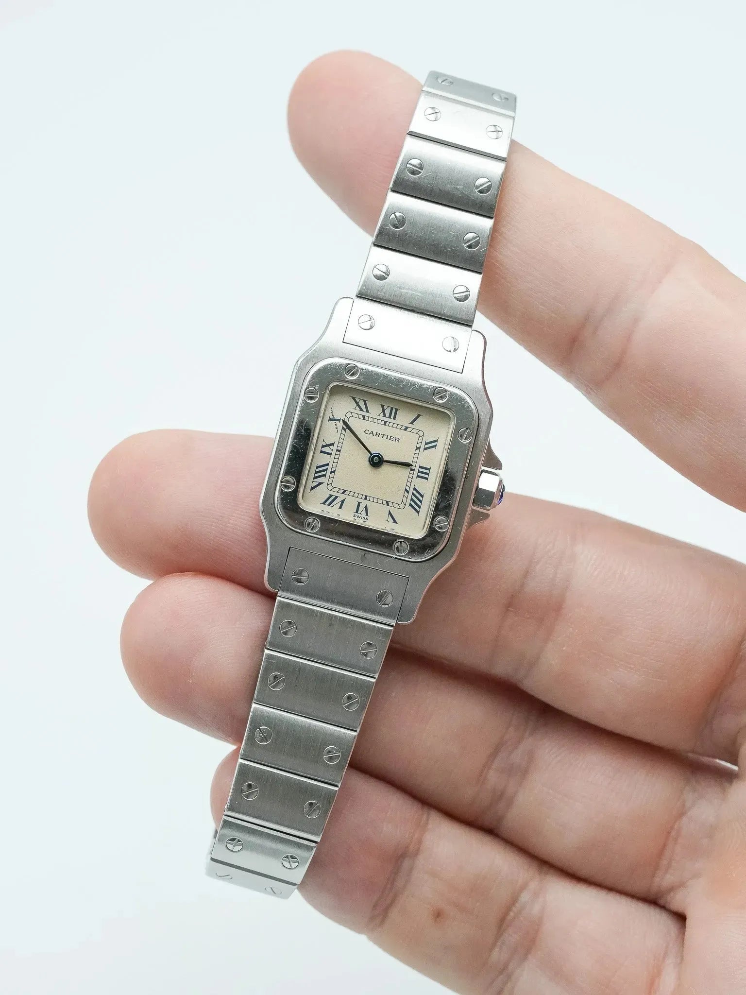 Cartier - Santos Galbée 9057 сталь синий индекс - 1990s 