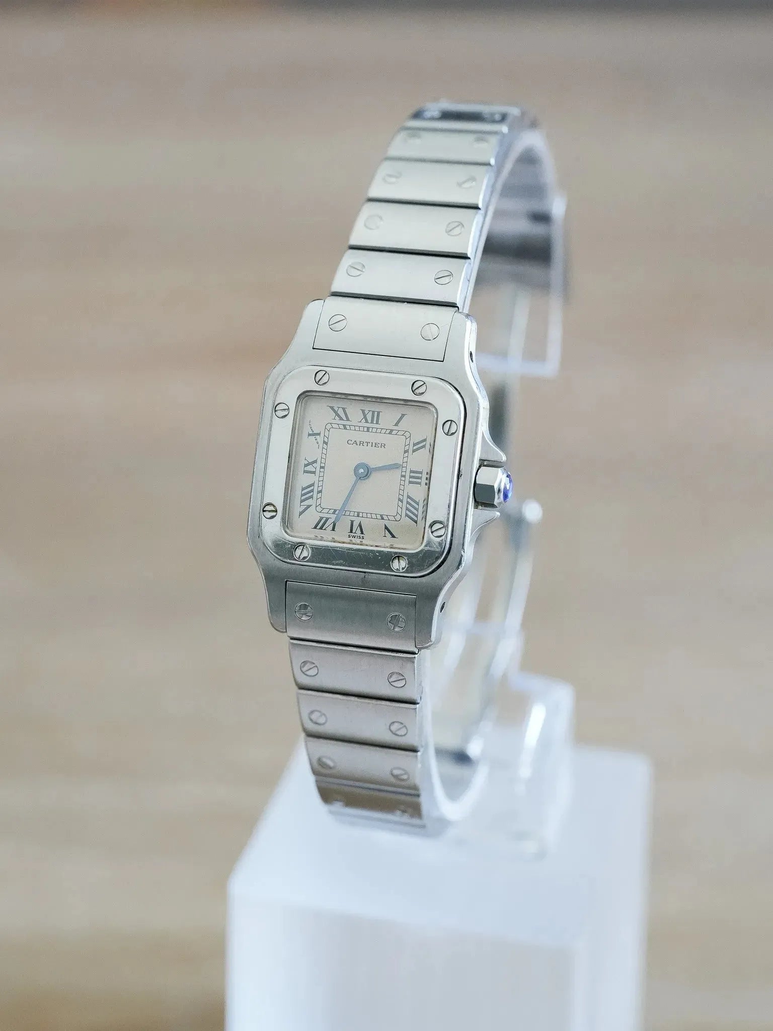 Cartier - Santos Galbée 9057 сталь синий индекс - 1990s 