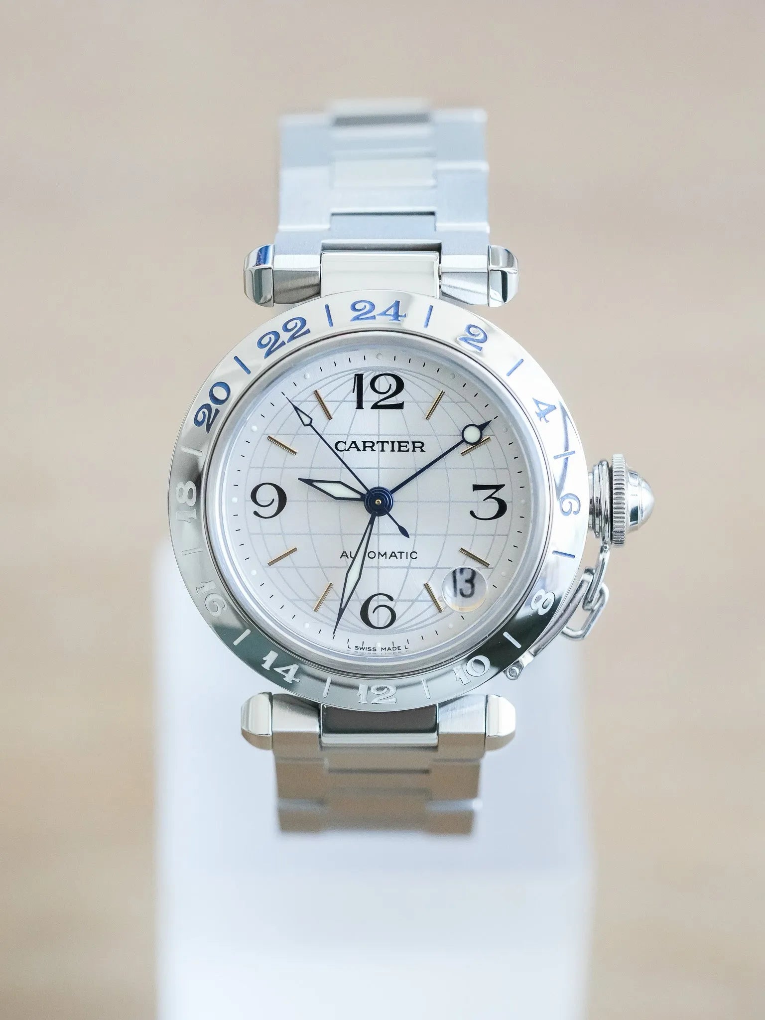 Cartier - Pasha GMT 35mm Silbernes Zifferblatt - 2000er 