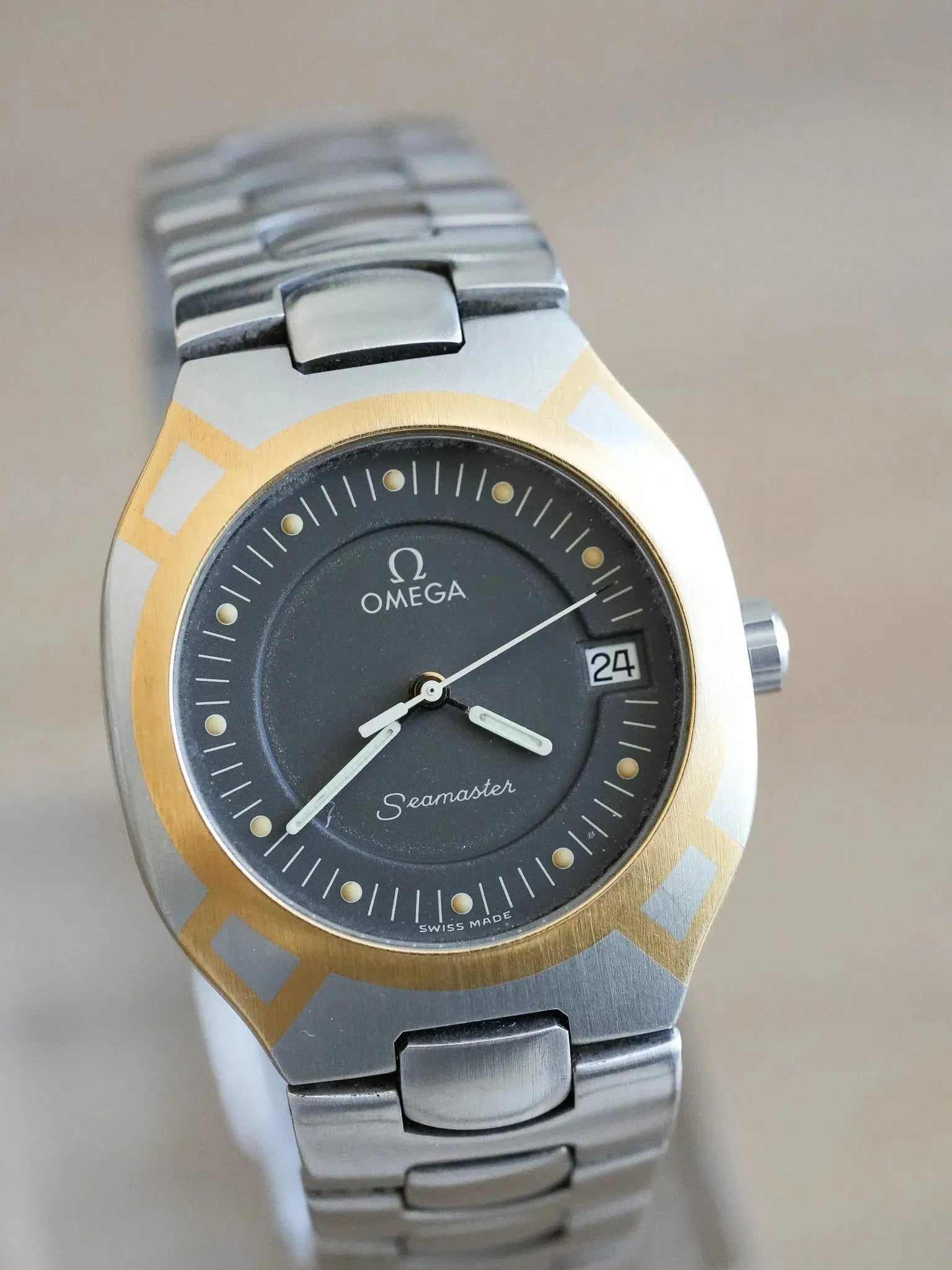 Omega - Seamaster Polaris Steel 18K Gold Anthracite Dial - 1991 