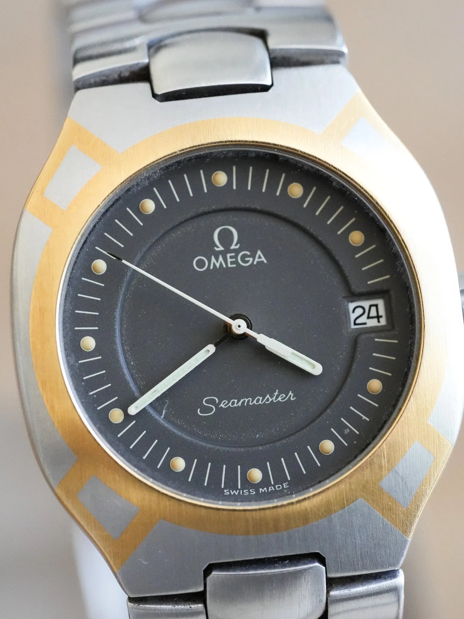 Omega - Seamaster Polaris Stahl Gold 18K Anthrazit Zifferblatt - 1991 