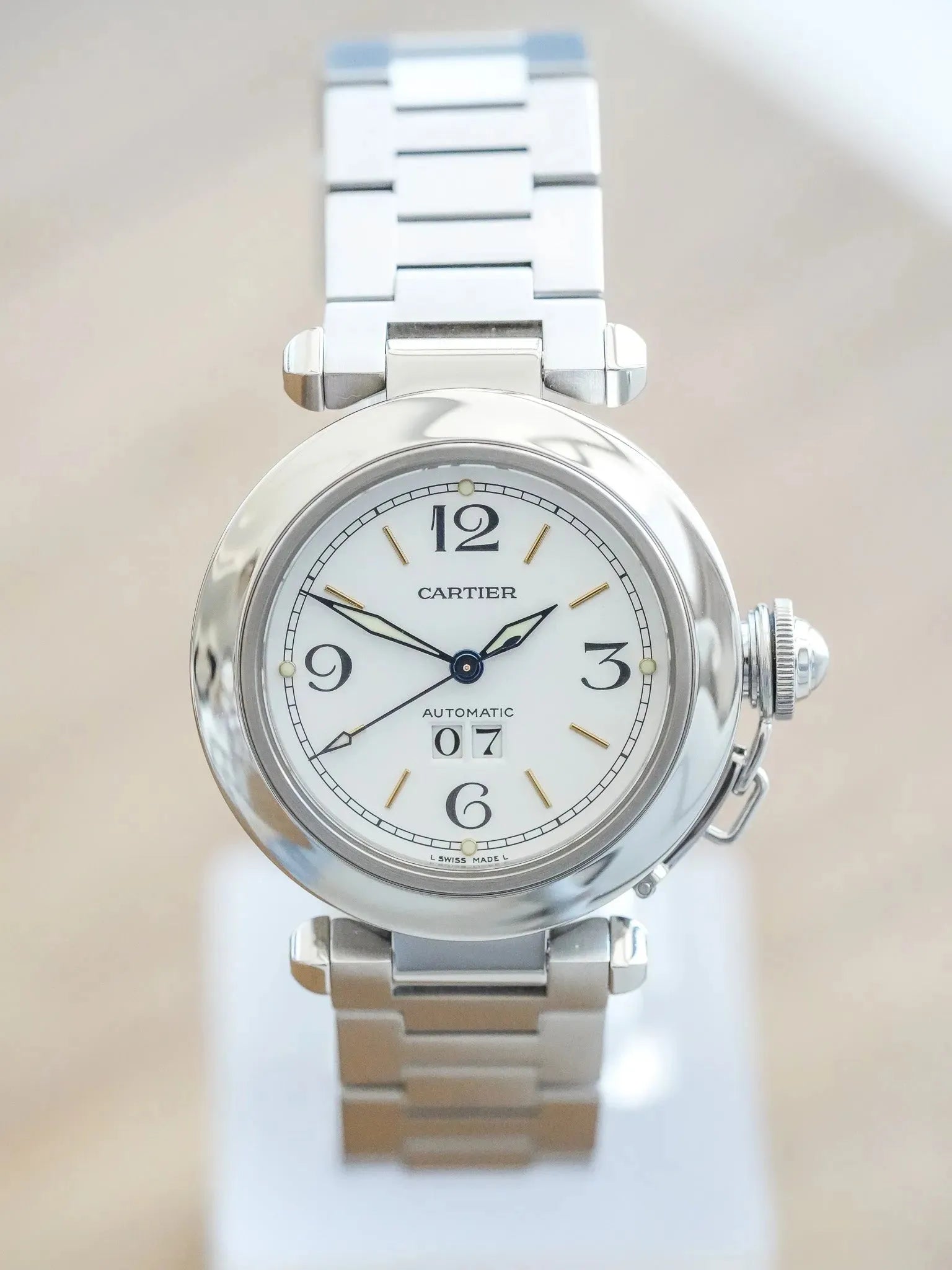 Cartier - Pasha Gran Fecha Esfera Blanca - 2000s 