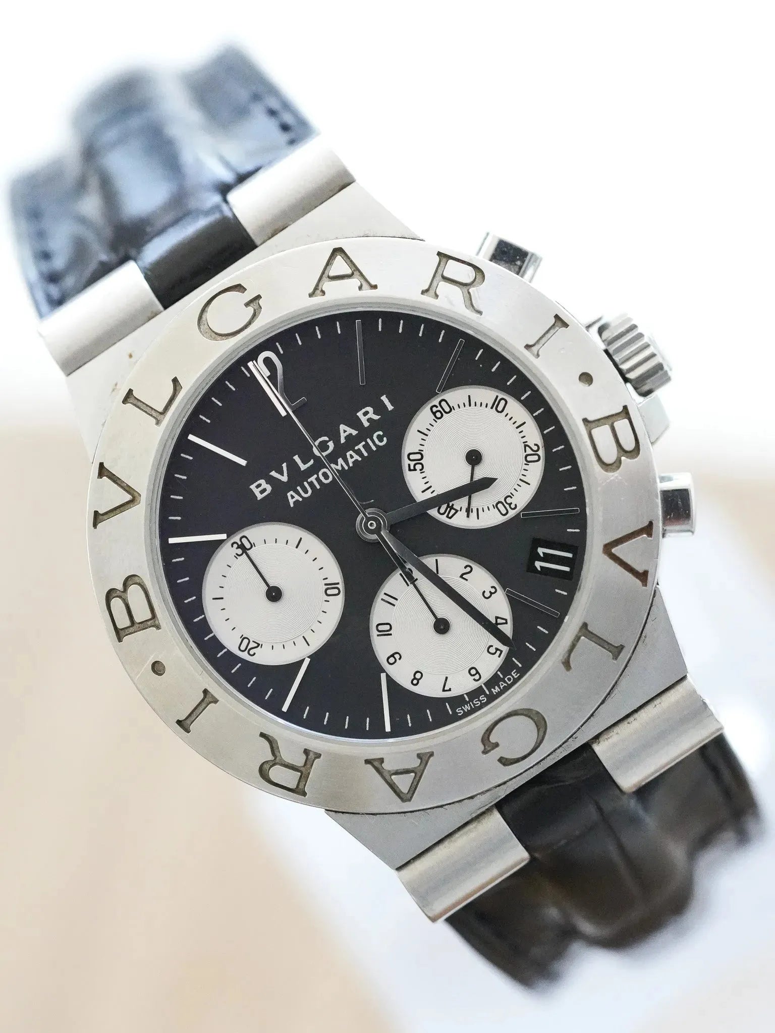 Bvlgari - Diagono Chronograph Черный Циферблат - 1990s 