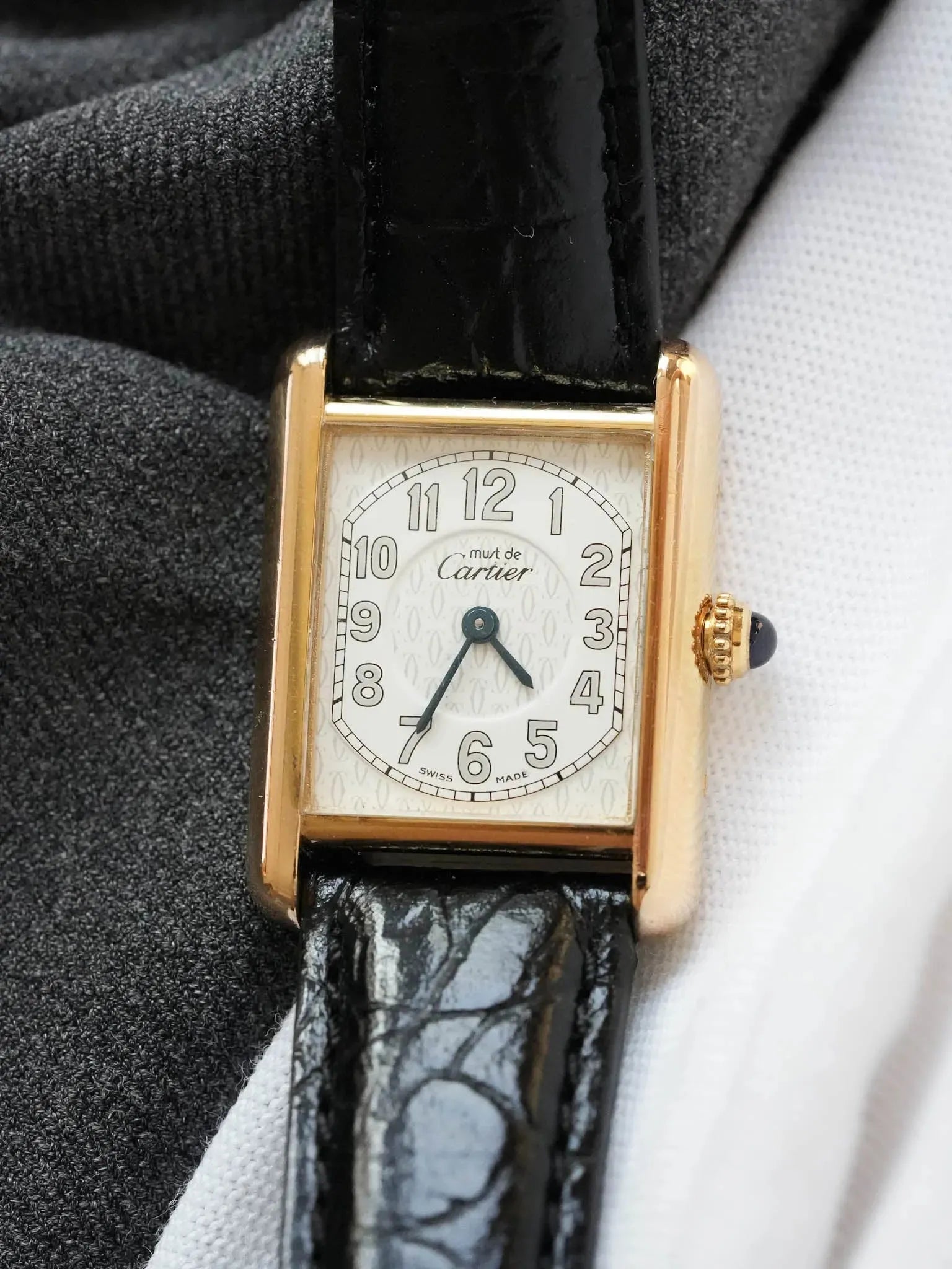 Cartier - Tank Must SM Vermeil Arabic Numerals Dial - 1990s 