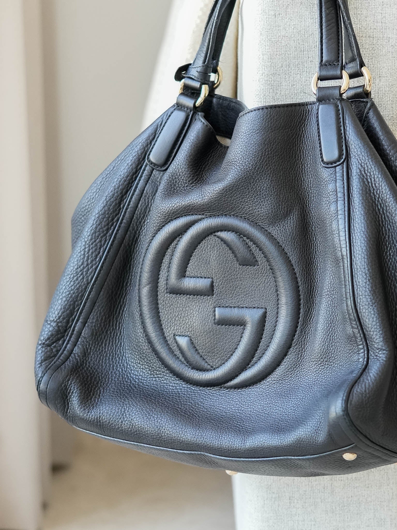 Gucci - Sac à main Soho en cuir noir