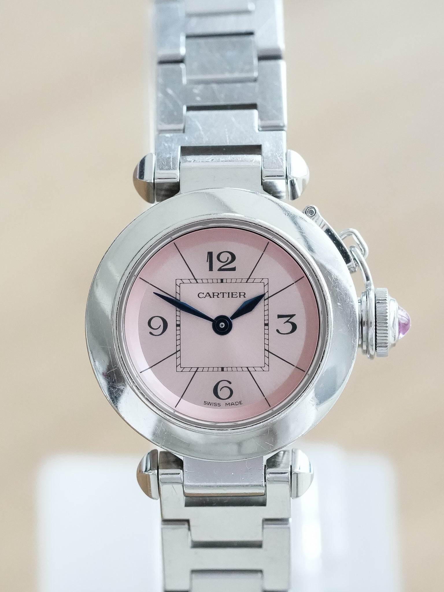 Cartier - Mini Pasha Rosa 2973 27mm Acciaio - Anni 2000 