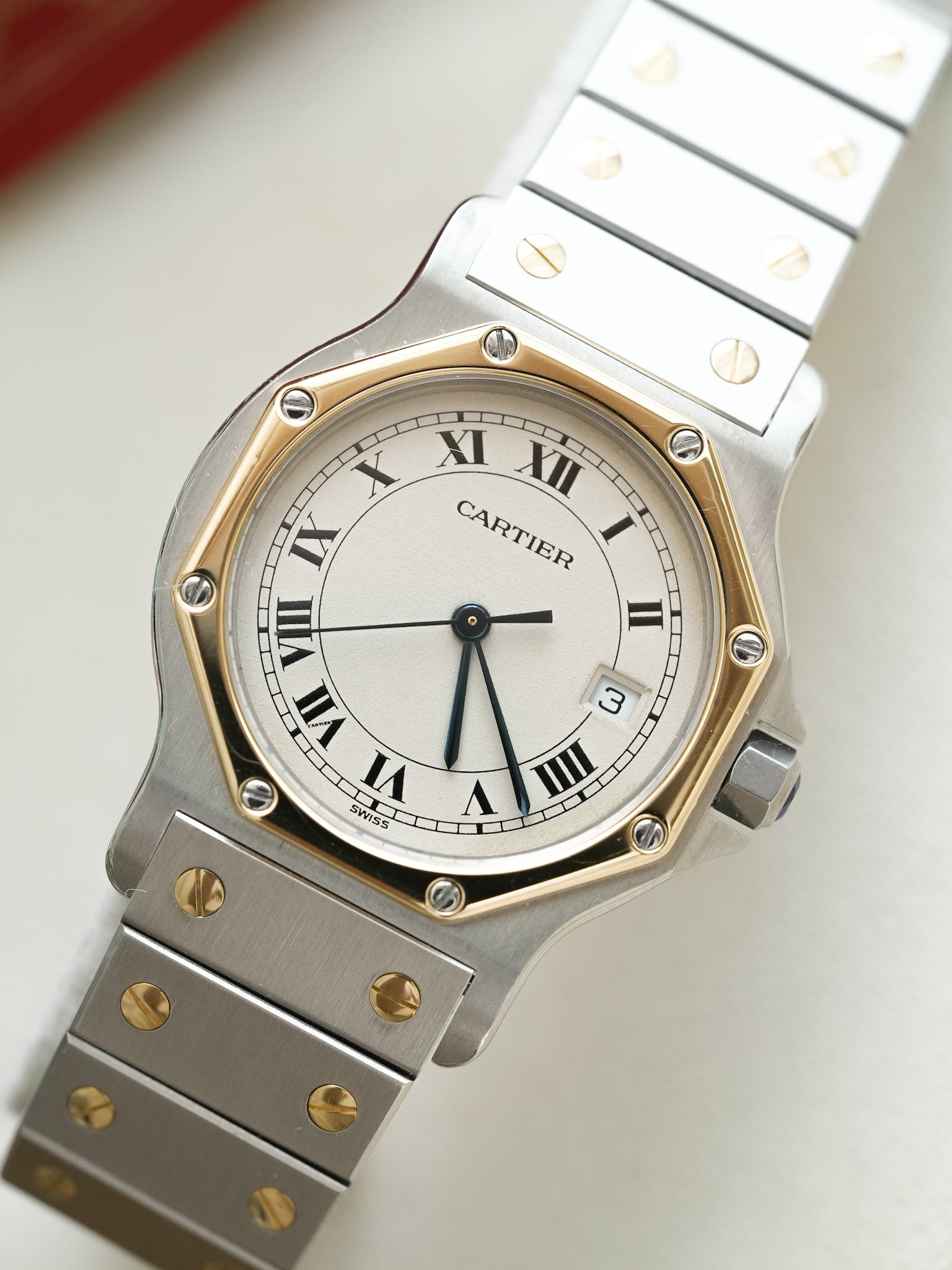 Cartier - Santos Ottagonale 29mm Acciaio Oro Quarzo - Scatola & Carta - 1989 