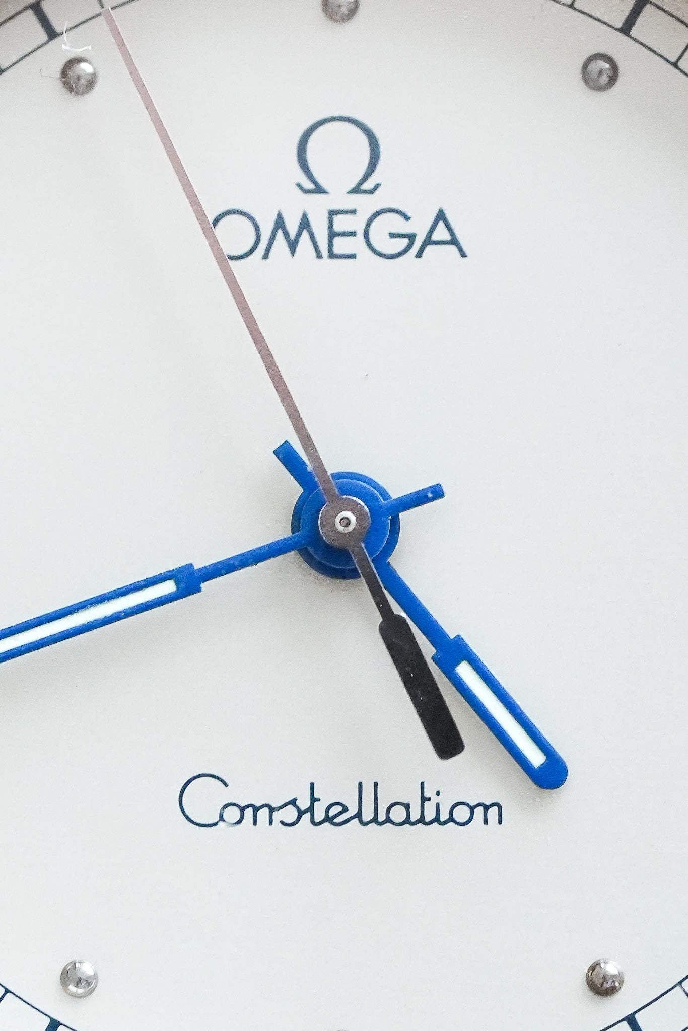 Omega - Constellation Manhattan Acciaio Lancette Blu - 1990s 