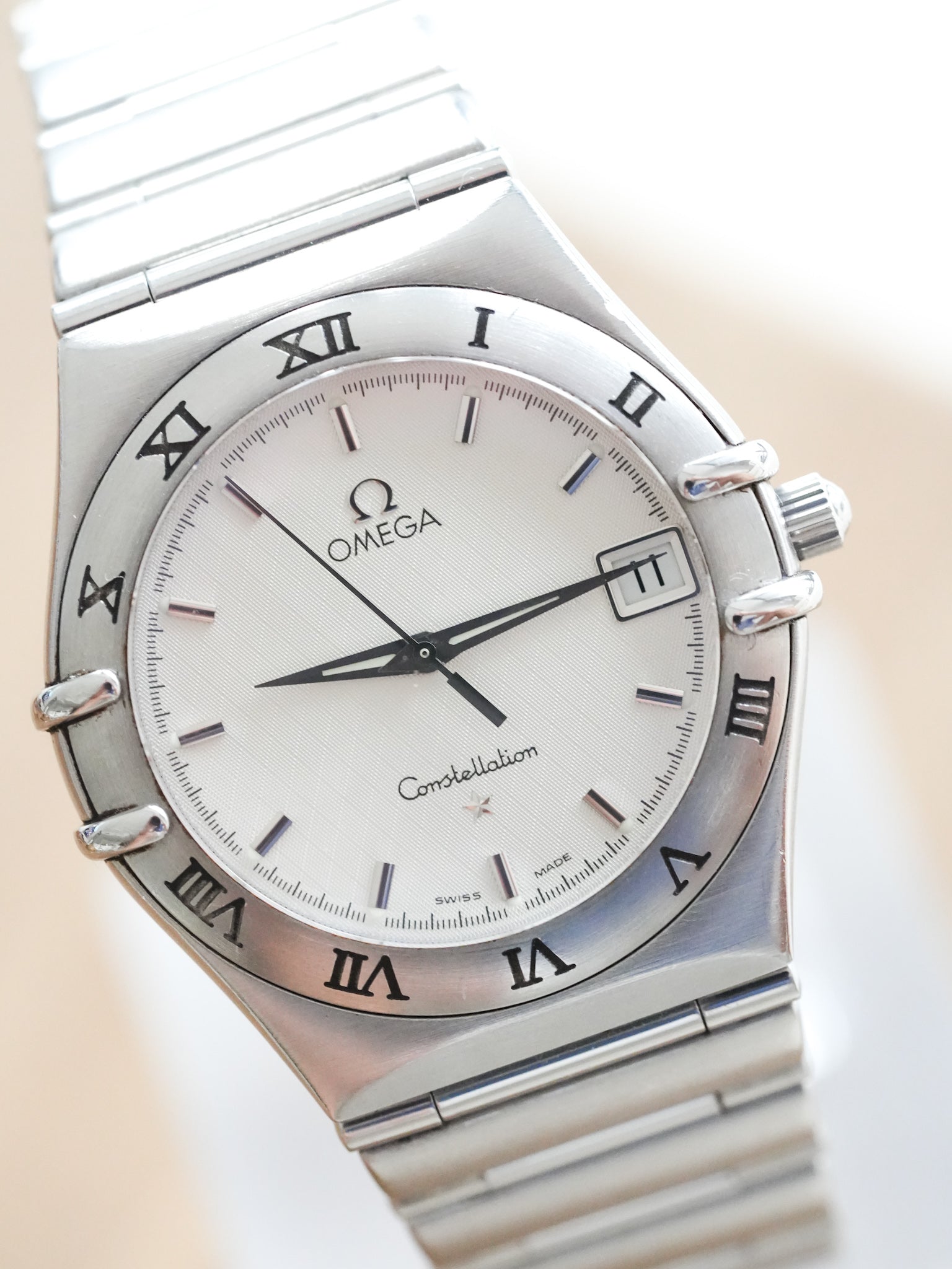 Omega - Constellation Manhattan 1512.30 Panal Blanco Acero - 1998 