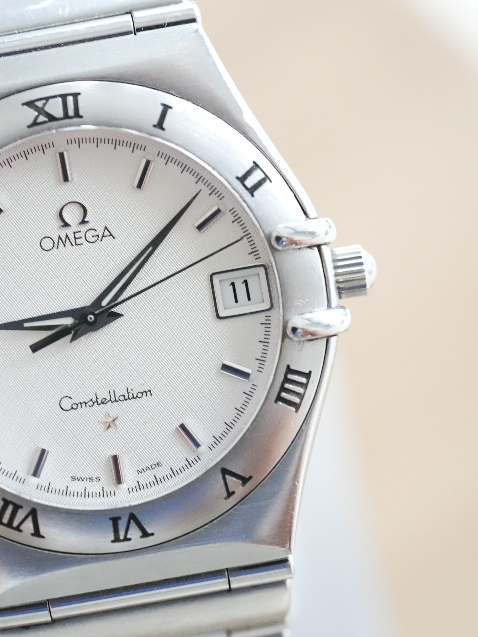 Omega - Constellation Manhattan 1512.30 Nid d'abeille Blanc Acier - 1998