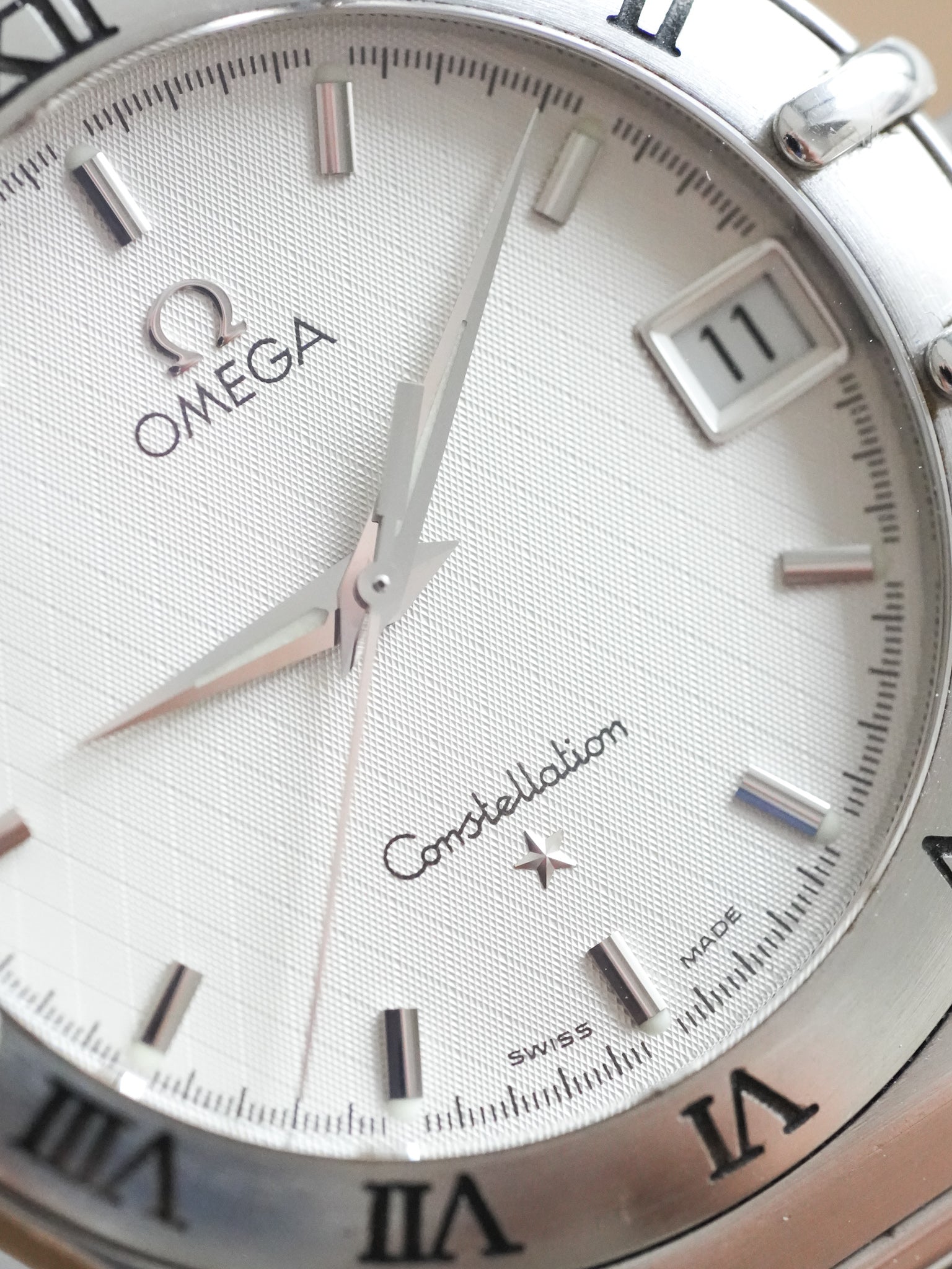 Omega - Constellation Manhattan 1512.30 Nid d'abeille Blanc Acier - 1998