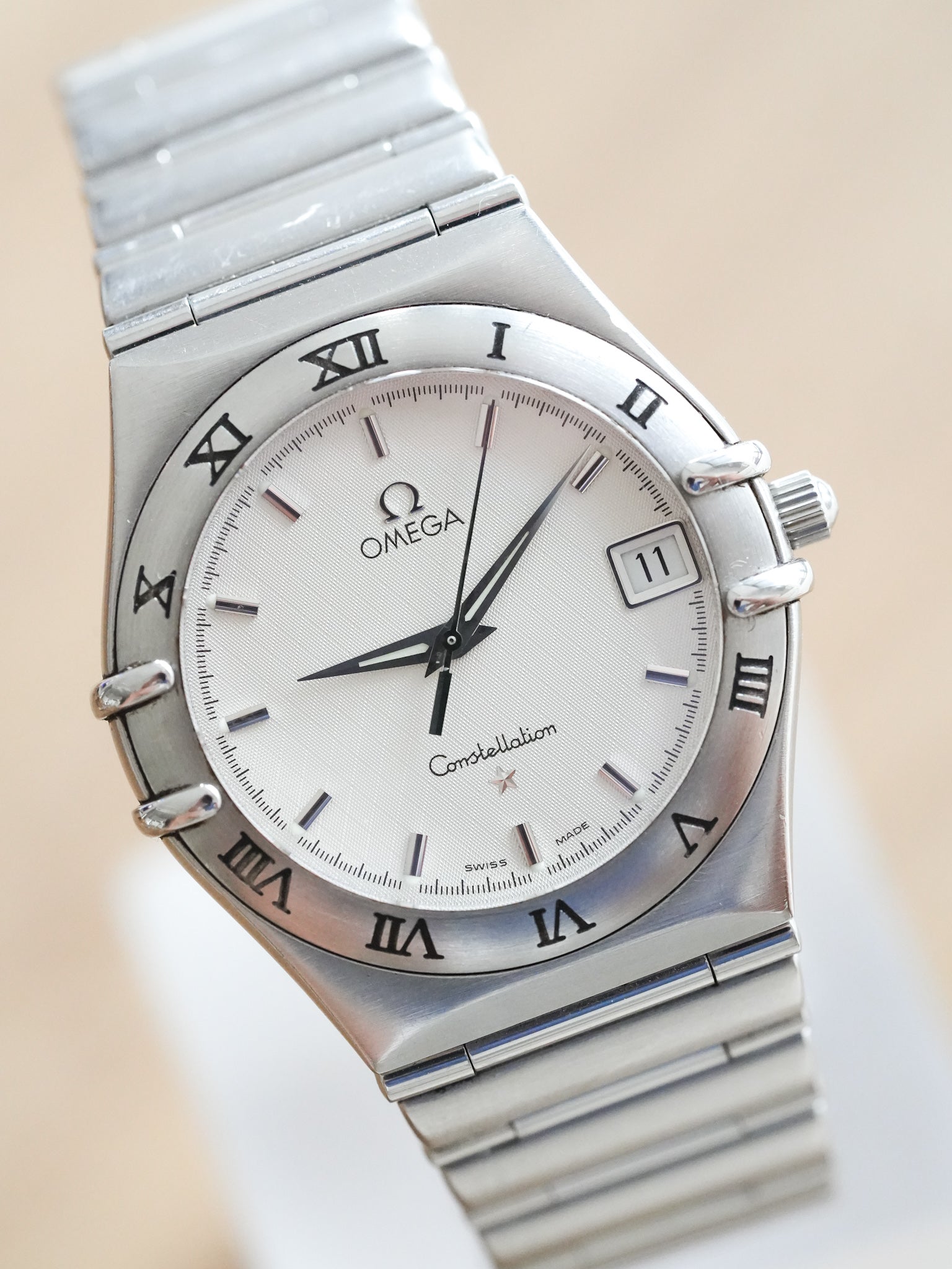 Omega - Constellation Manhattan 1512.30 Nid d'abeille Blanc Acier - 1998