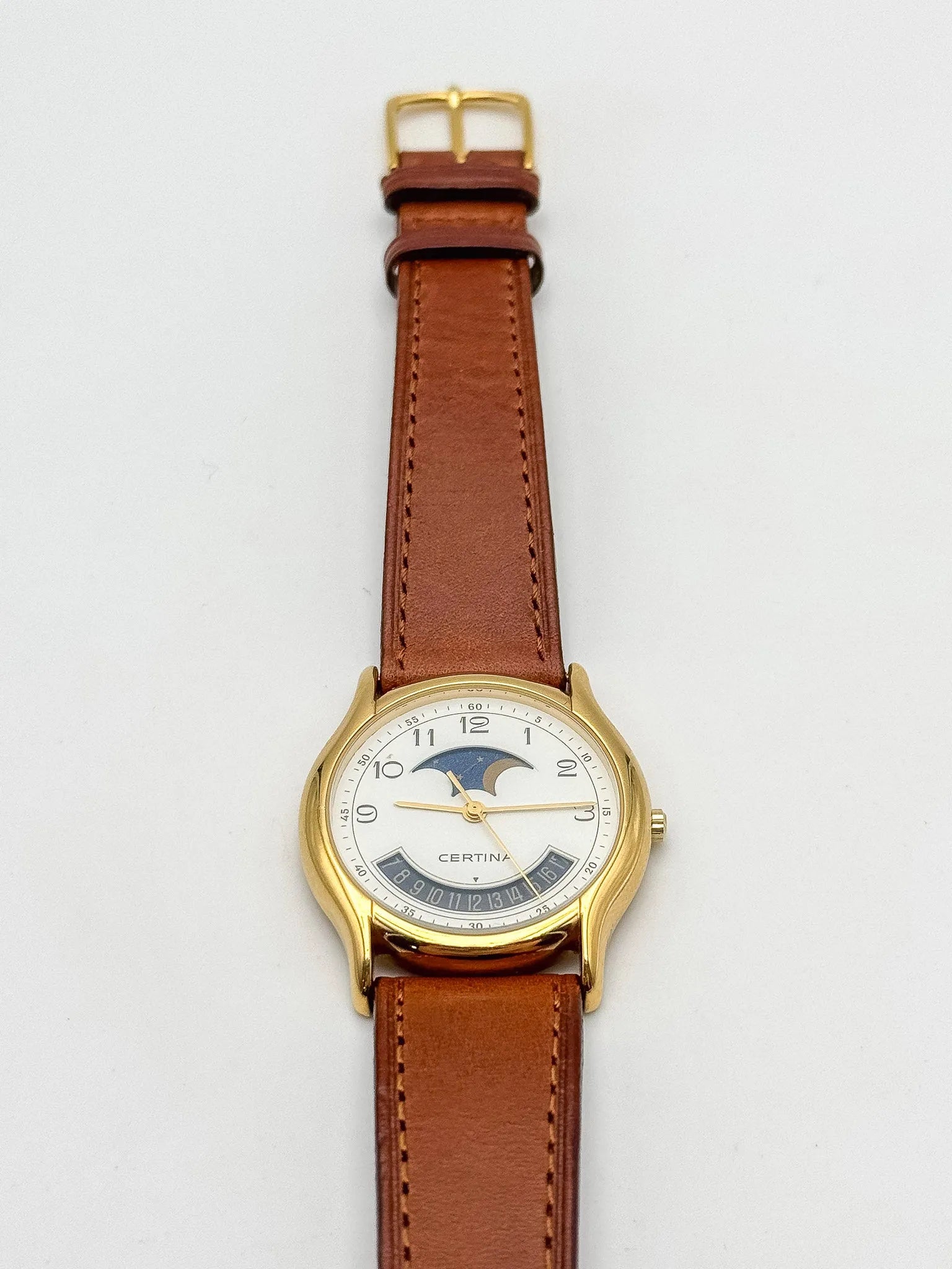 Certina - Phase de Lune Date Plaqué or - 1990s