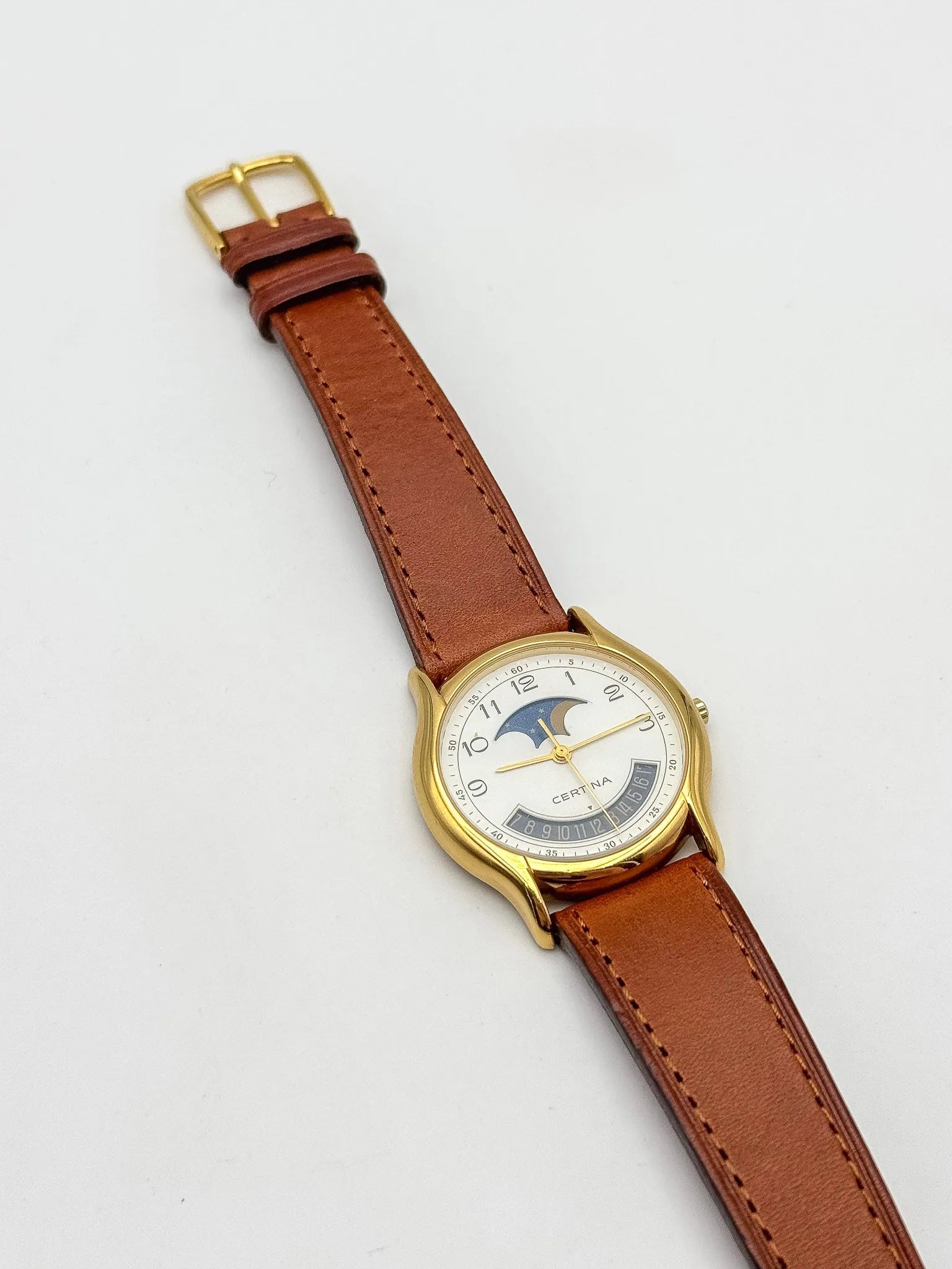 Certina - Phase de Lune Date Plaqué or - 1990s