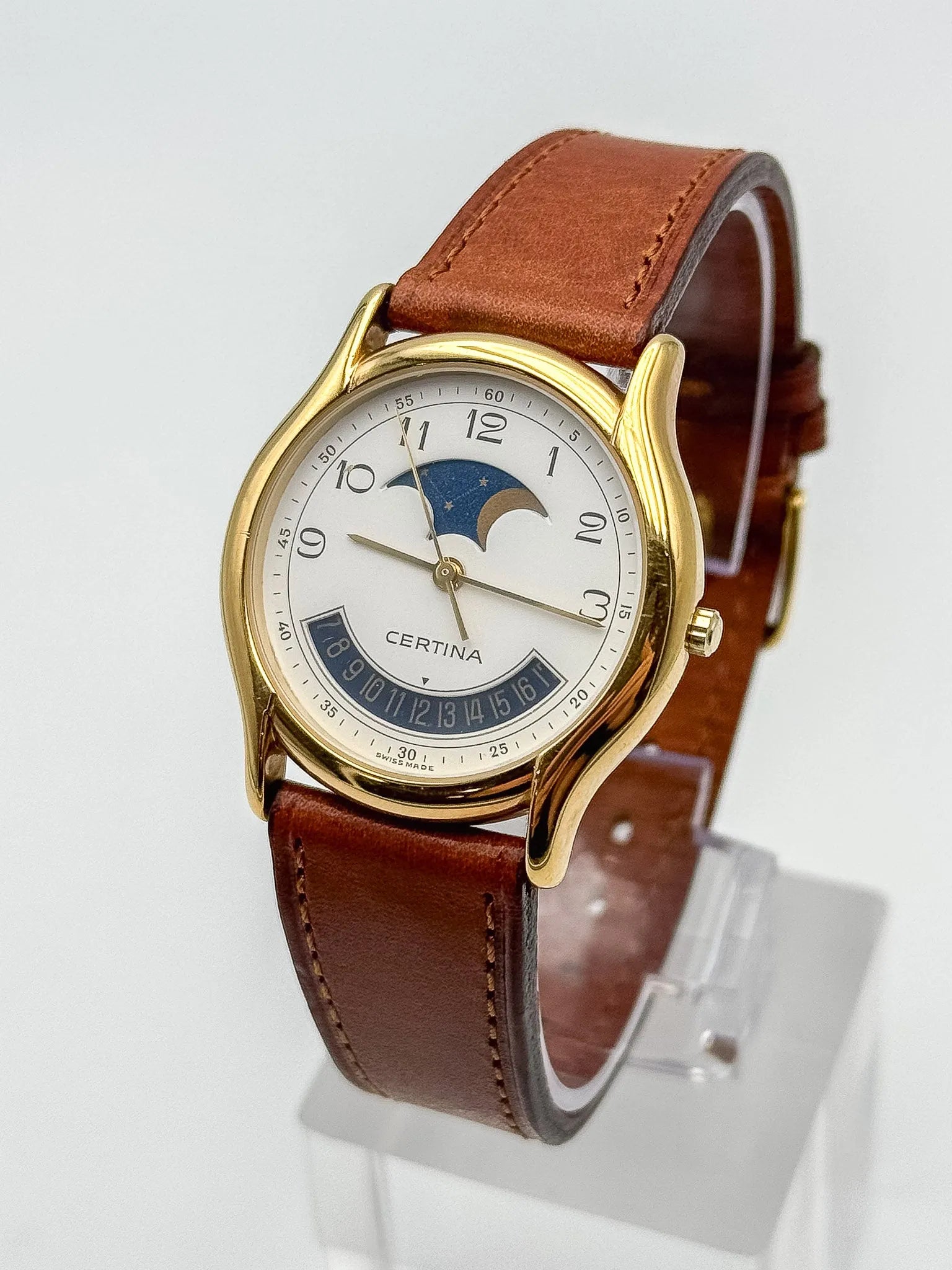 Certina - Phase de Lune Date Plaqué or - 1990s