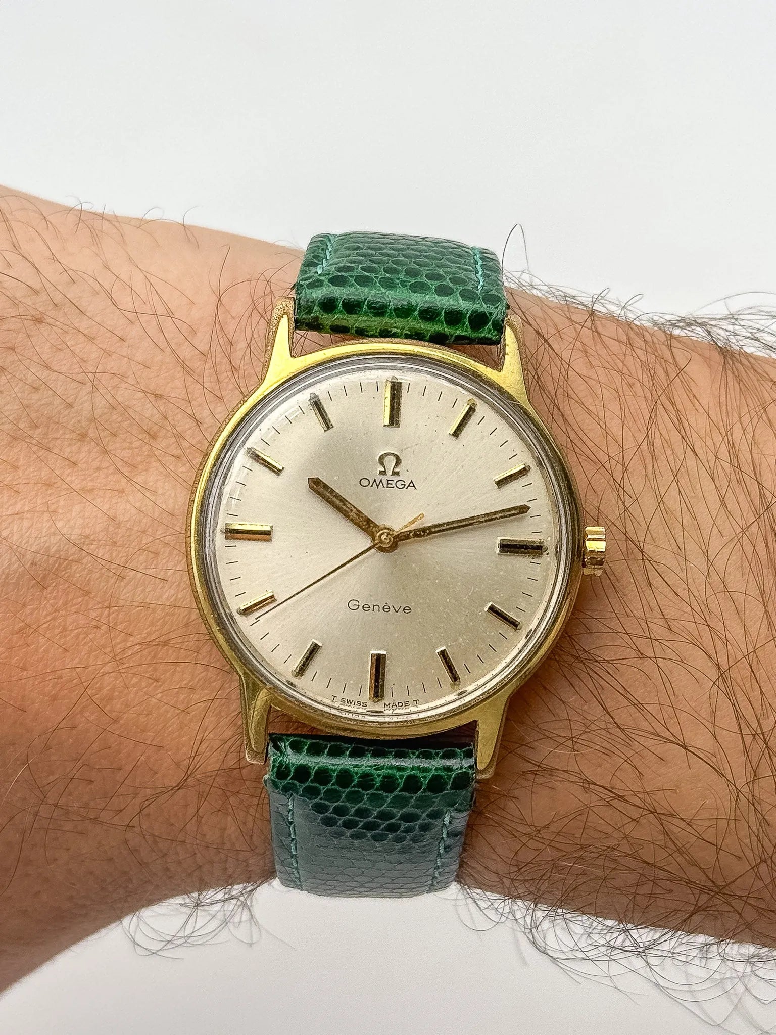 Omega - Genève Plaqué Or Champagne Index Noir - 1970