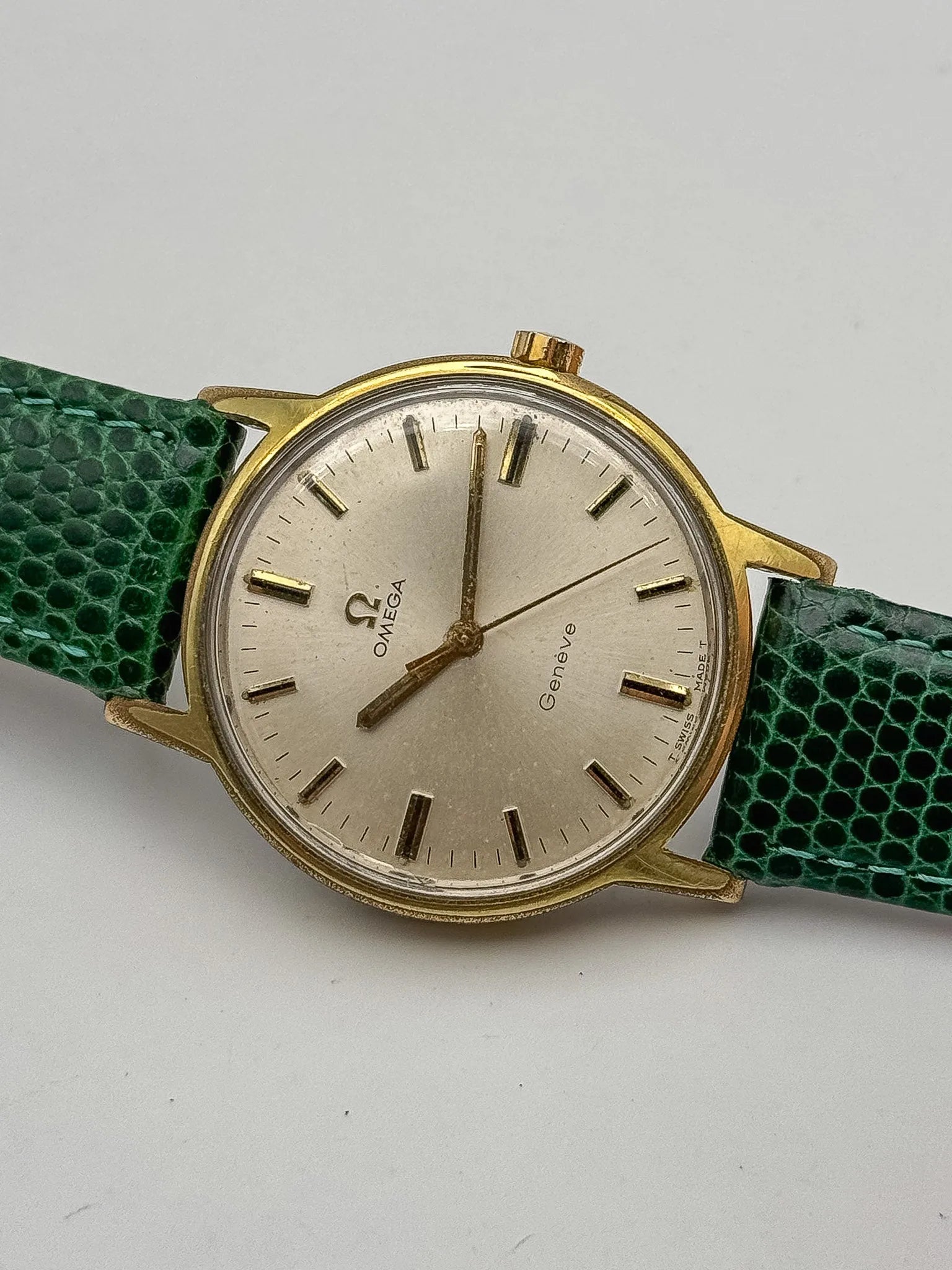 Omega - Genève Plaqué Or Champagne Index Noir - 1970