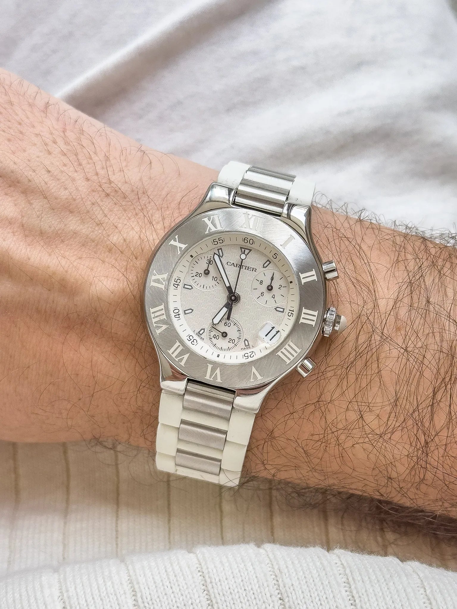 Cartier - Must Chronographe Blanc - 1990s