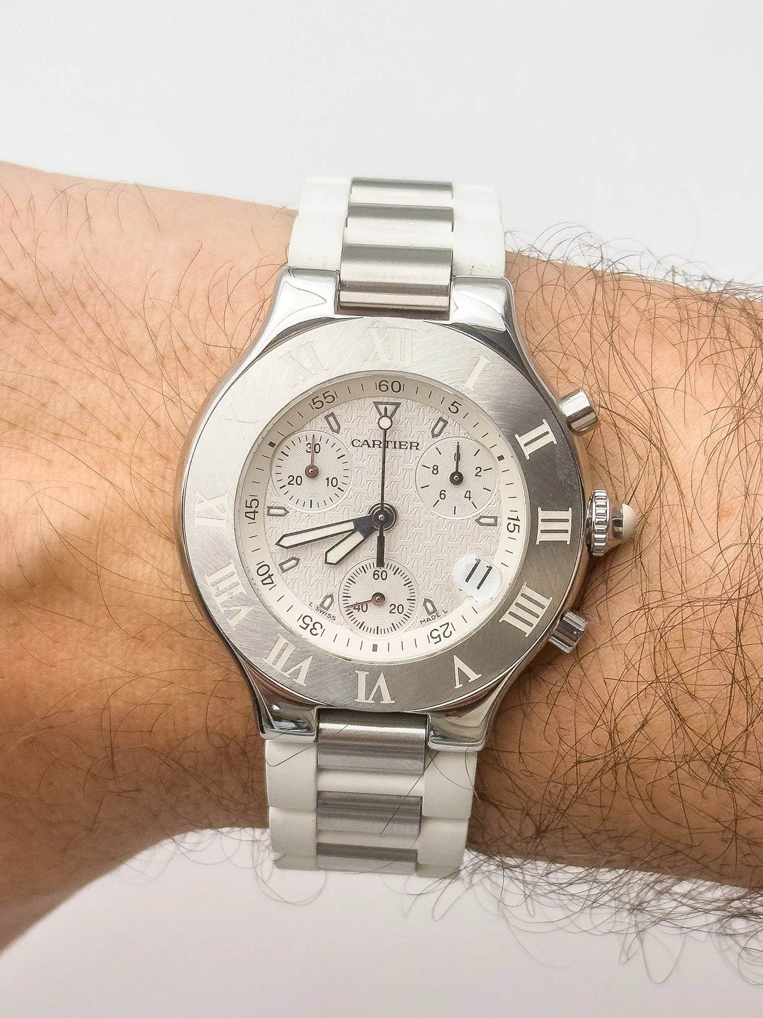 Cartier - Must Chronographe Blanc - 1990s