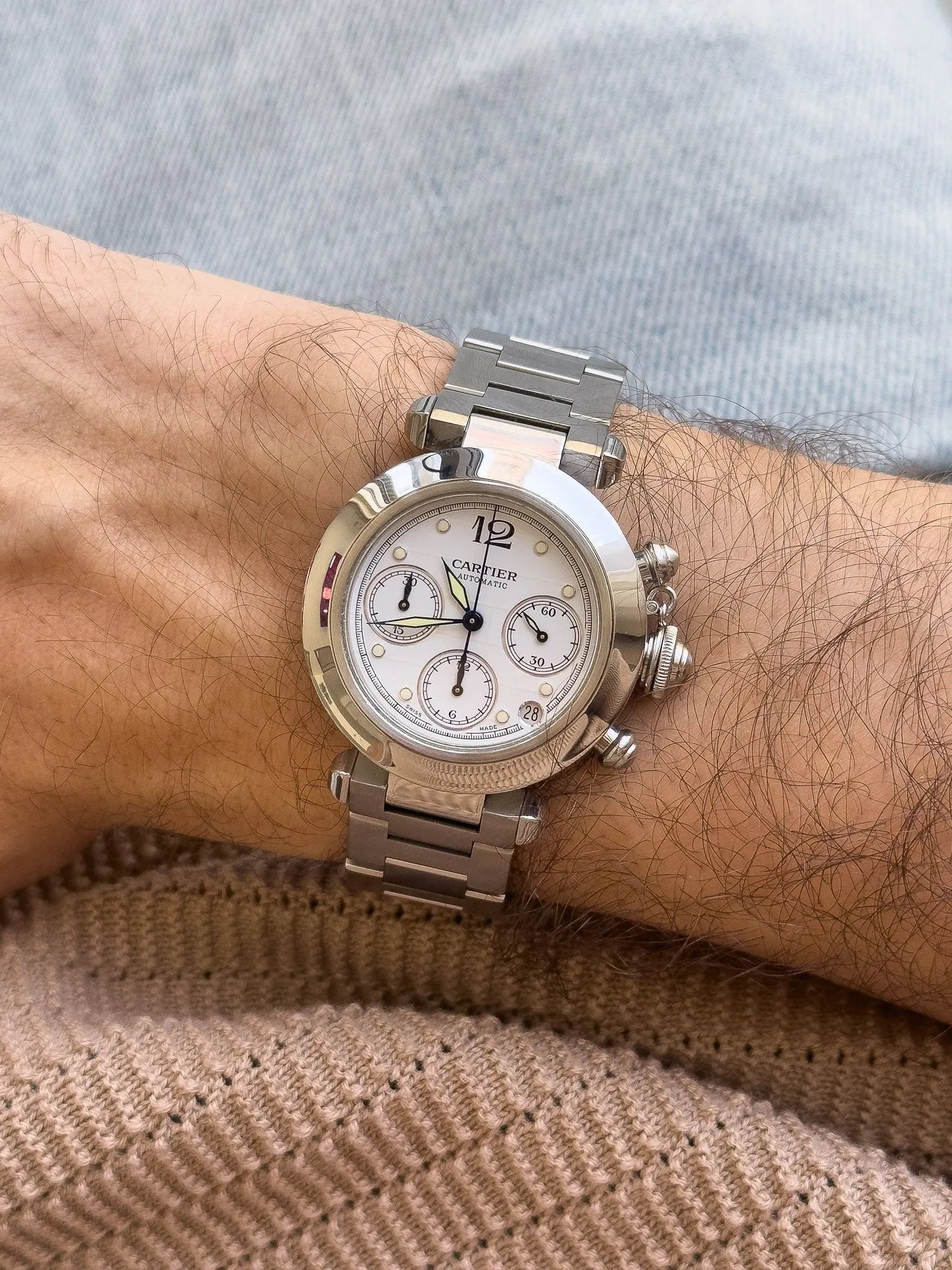 Cartier - Pasha Weißer Quadrillé-Chronograph - 2000er 