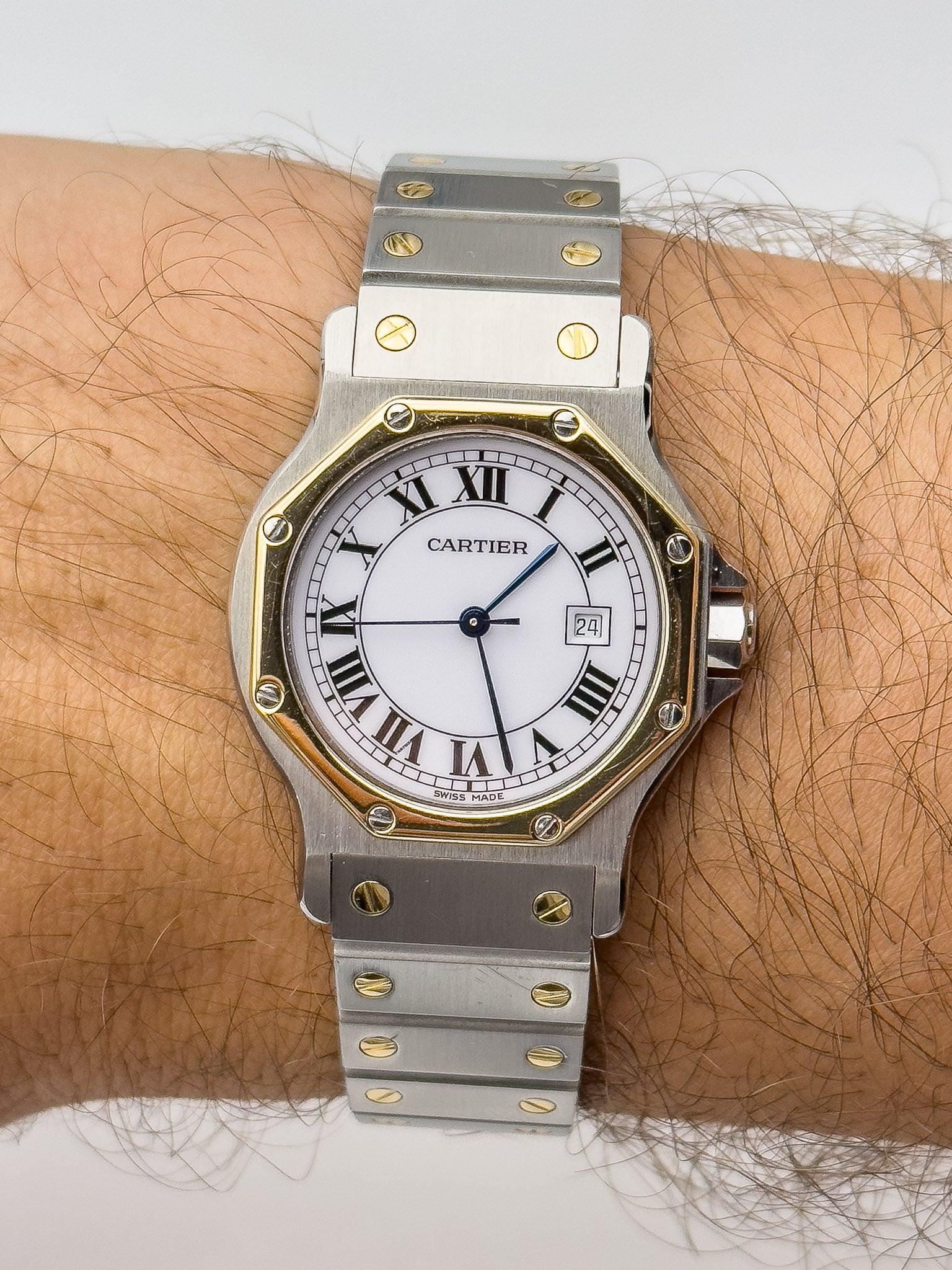 Cartier - Santos Octagon из золота и стали - 1980-е годы