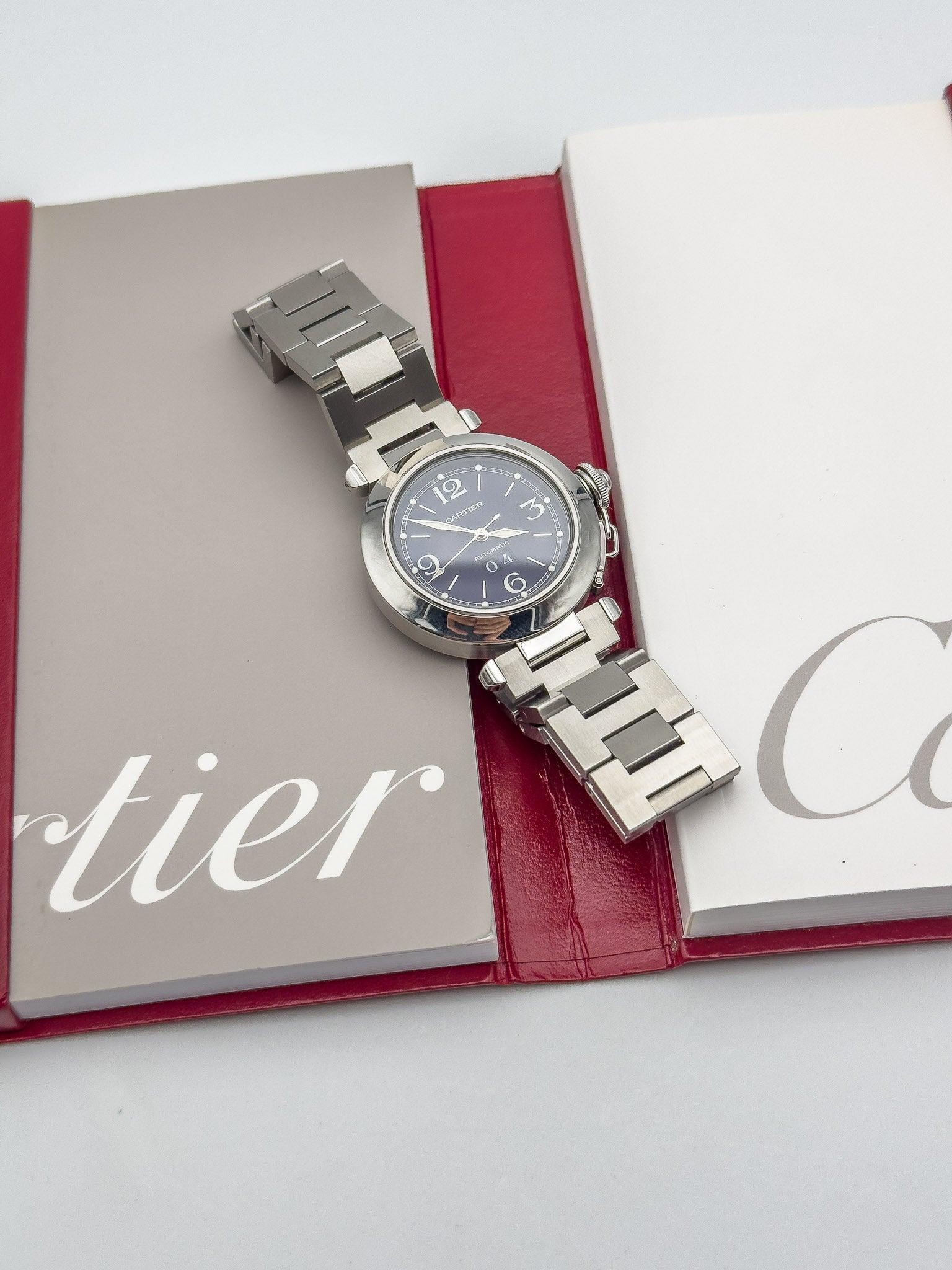 Cartier - Pasha Big Date Blue- полный комплект - 2000-е годы