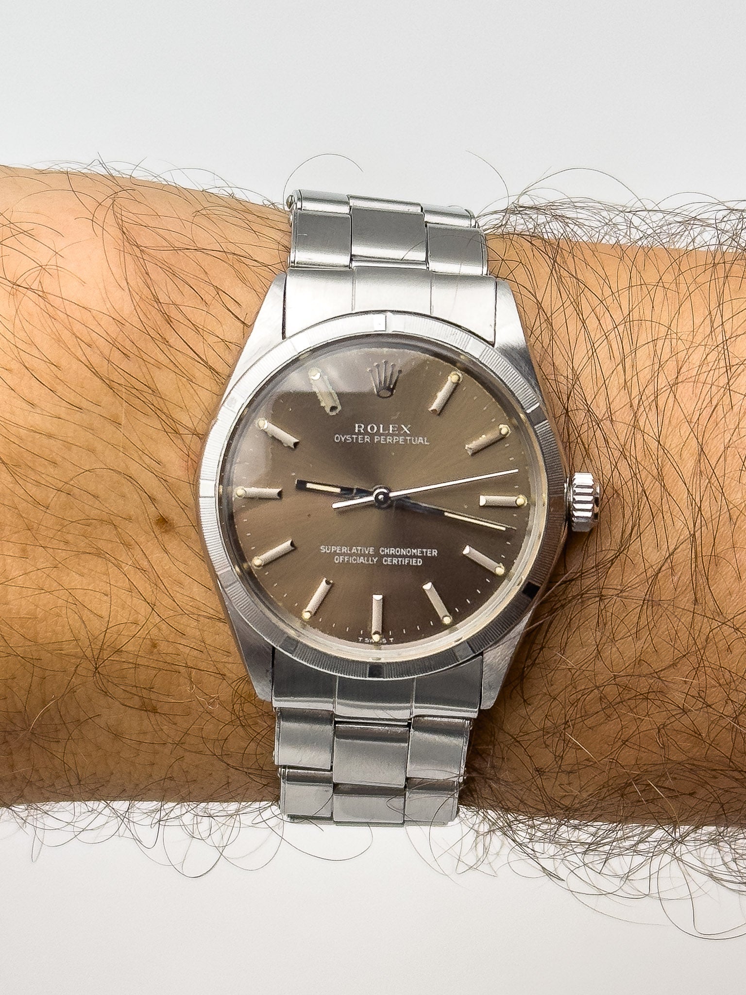 Rolex - Oyster Perpetual 1003 Moka COSC Engine Turned Bezel - 1966