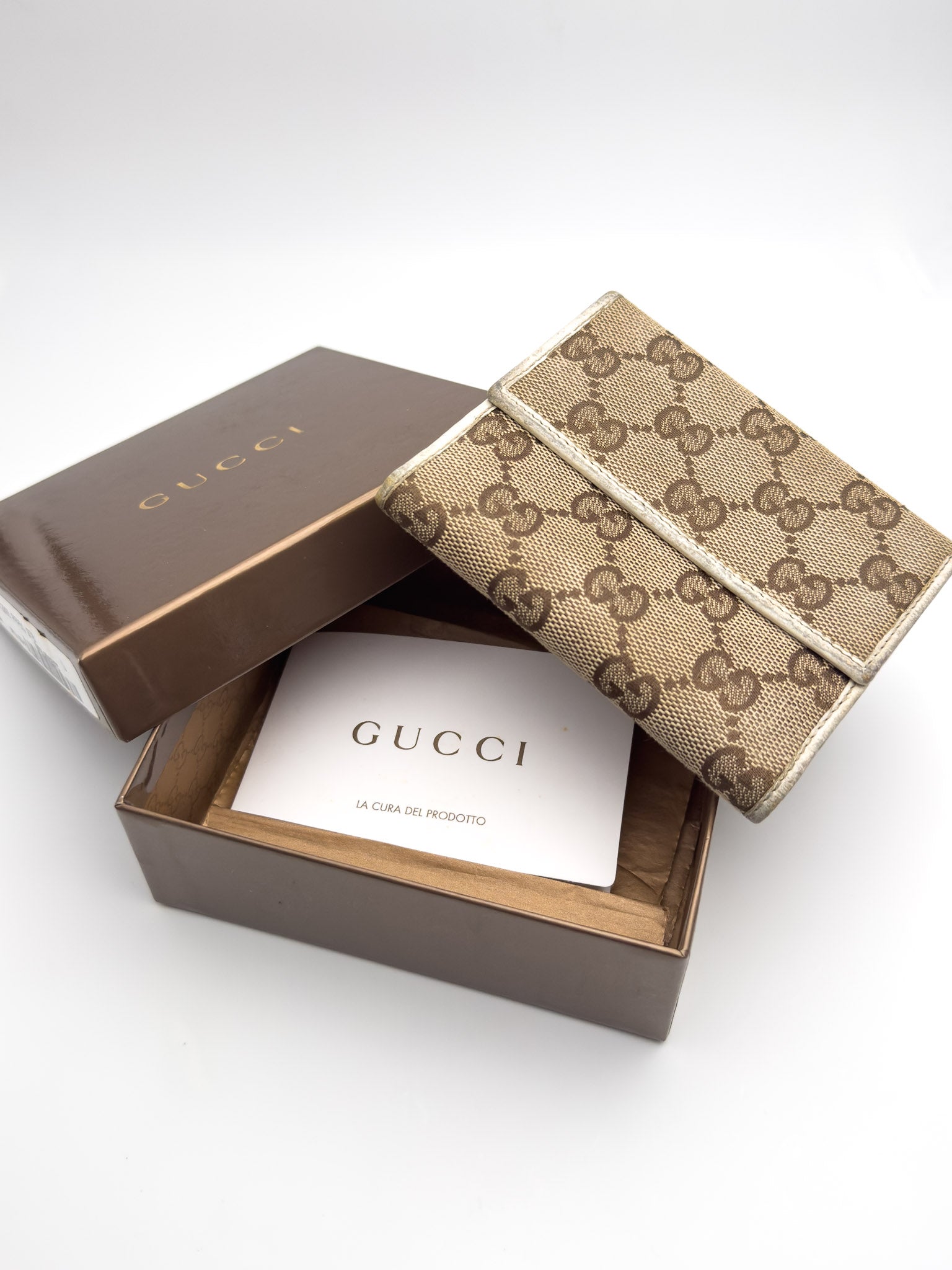 Gucci - GG Canvas Portfolio White Leather