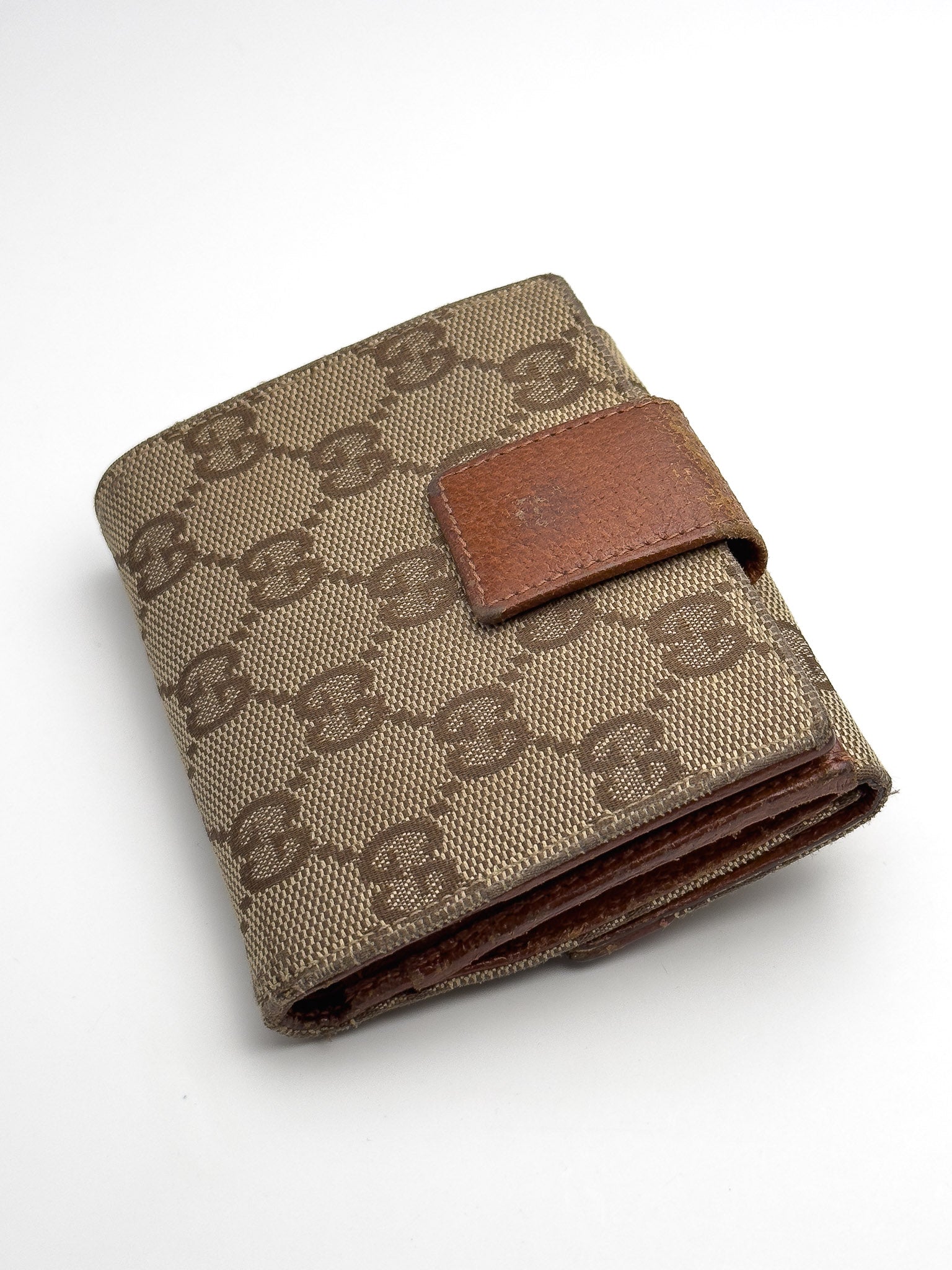 Gucci - GG Canvas Wallet Brown Studs