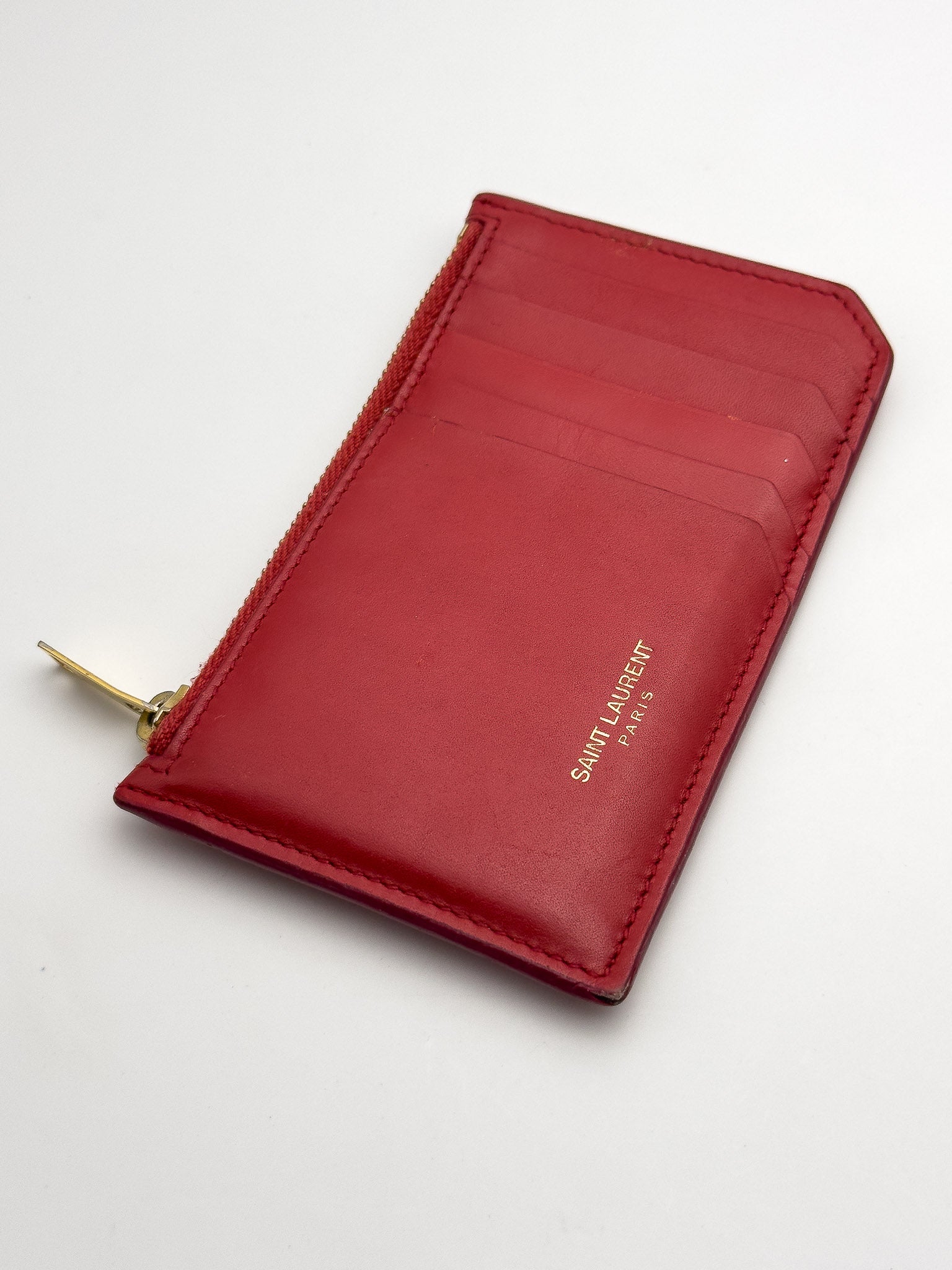 Yves Saint Laurent - Red leather wallet