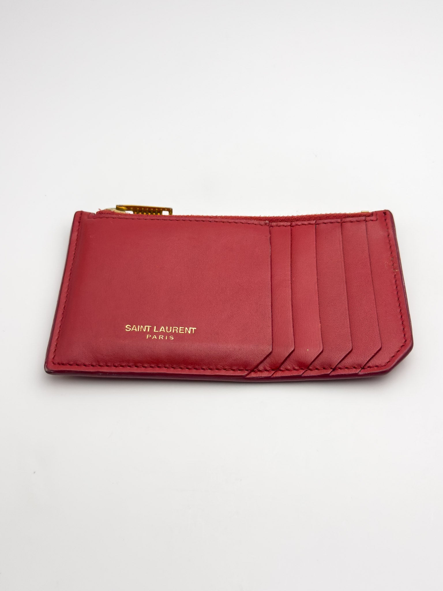 Yves Saint Laurent - Red leather wallet