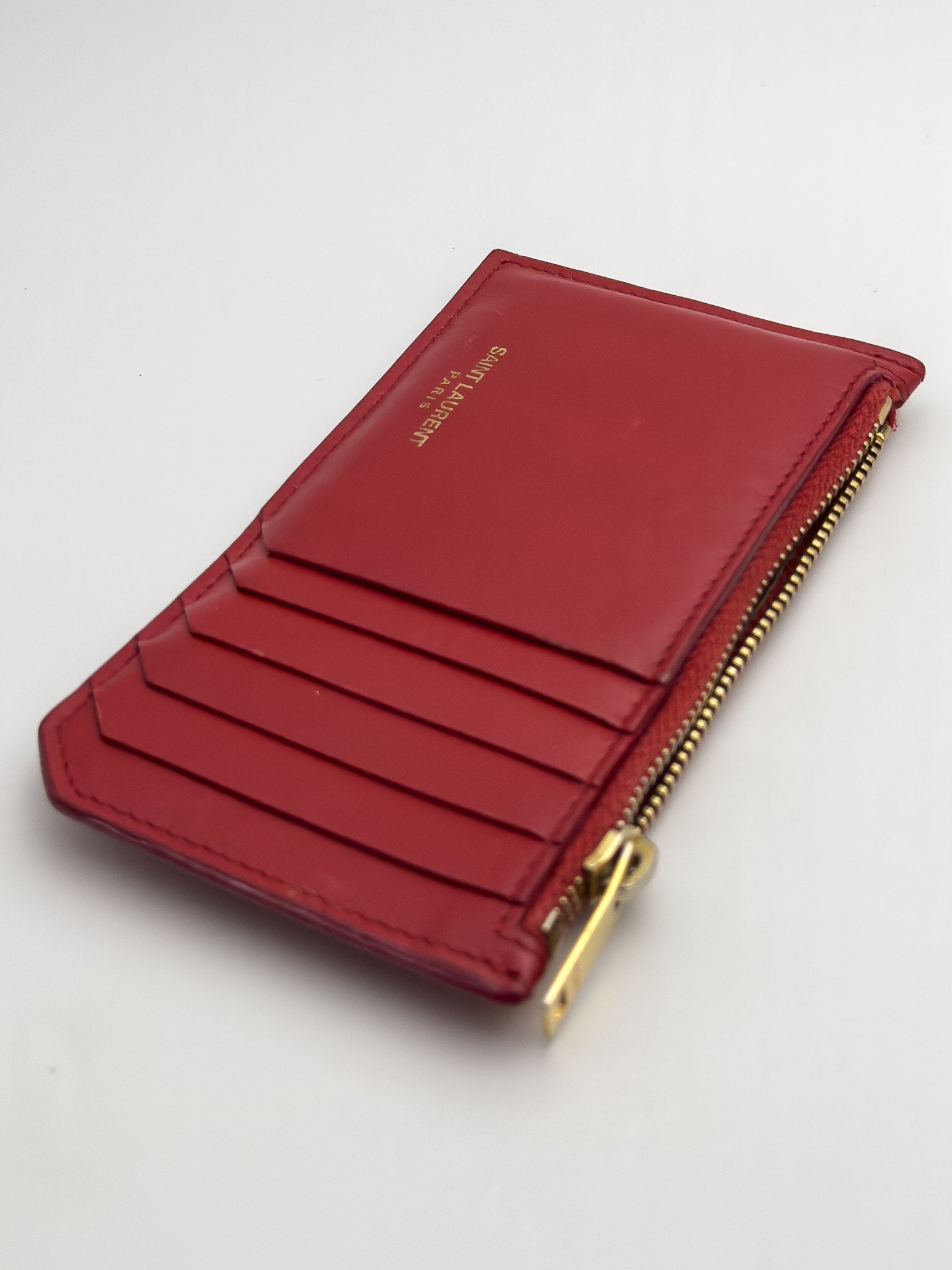 Yves Saint Laurent - Red leather wallet