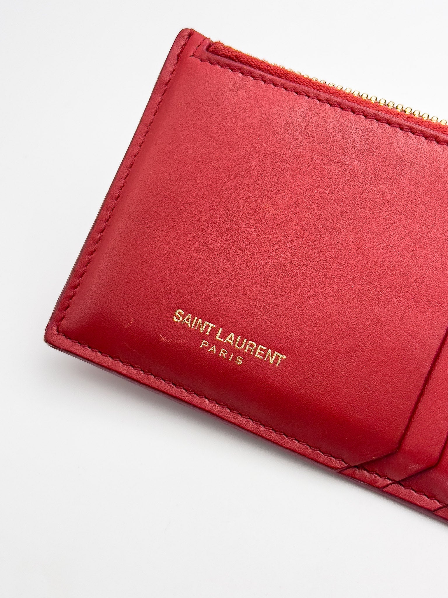 Yves Saint Laurent - Red leather wallet