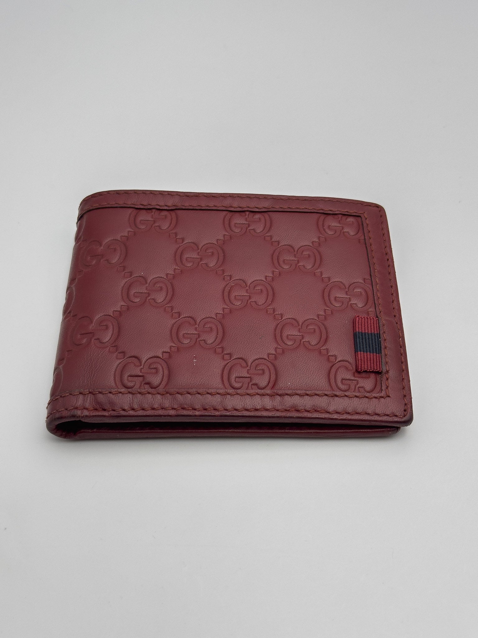 Gucci - billetera de cuero Red GG