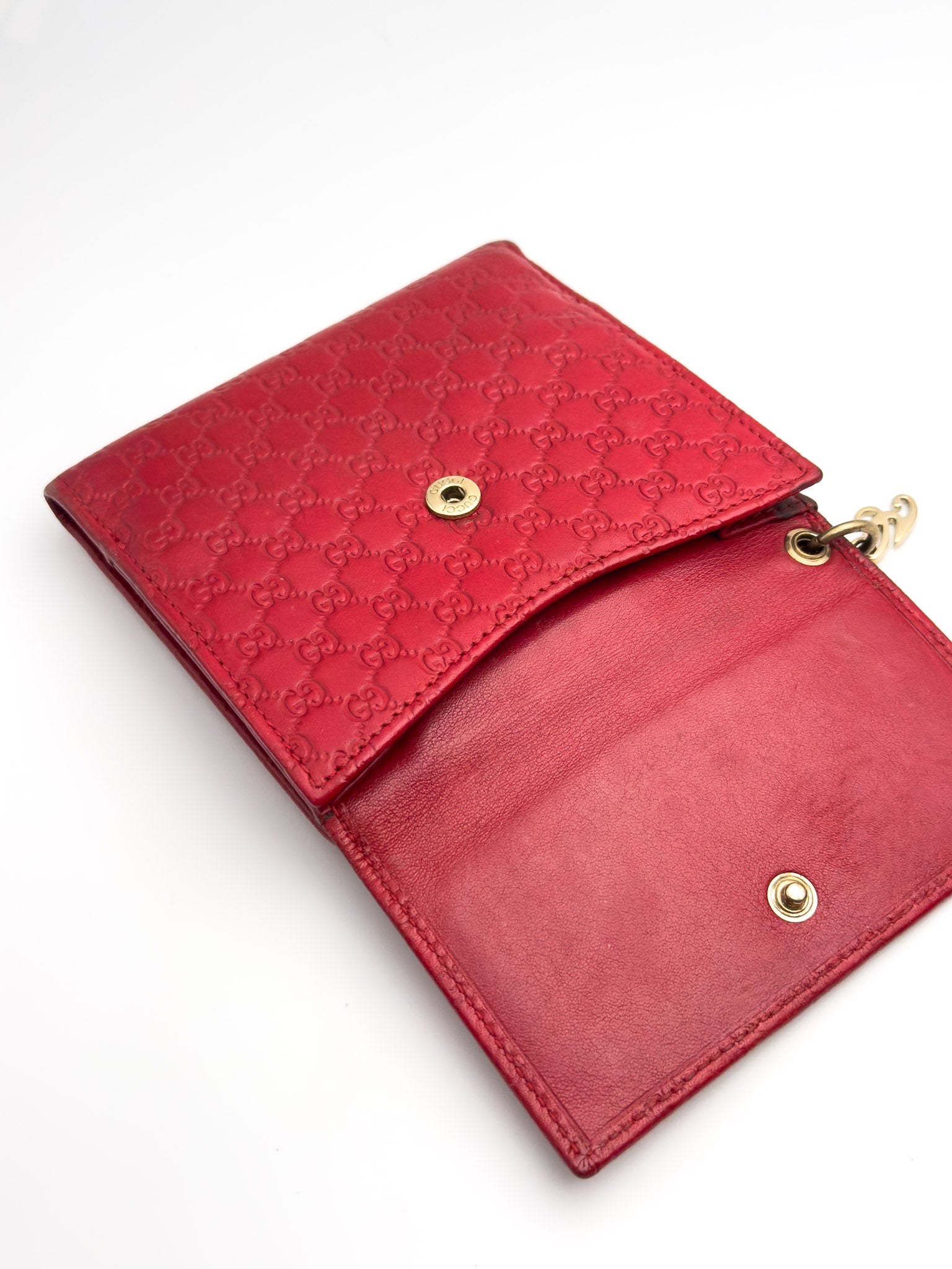 Gucci - Portefeuille en cuir GG Rouge