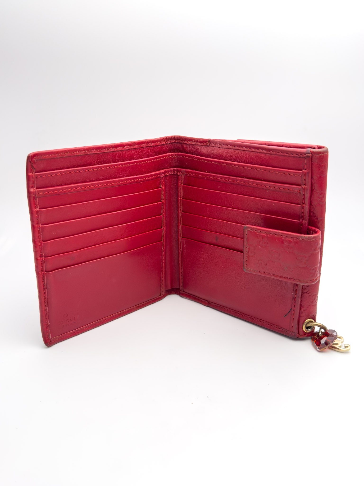 Gucci - Portefeuille en cuir GG Rouge