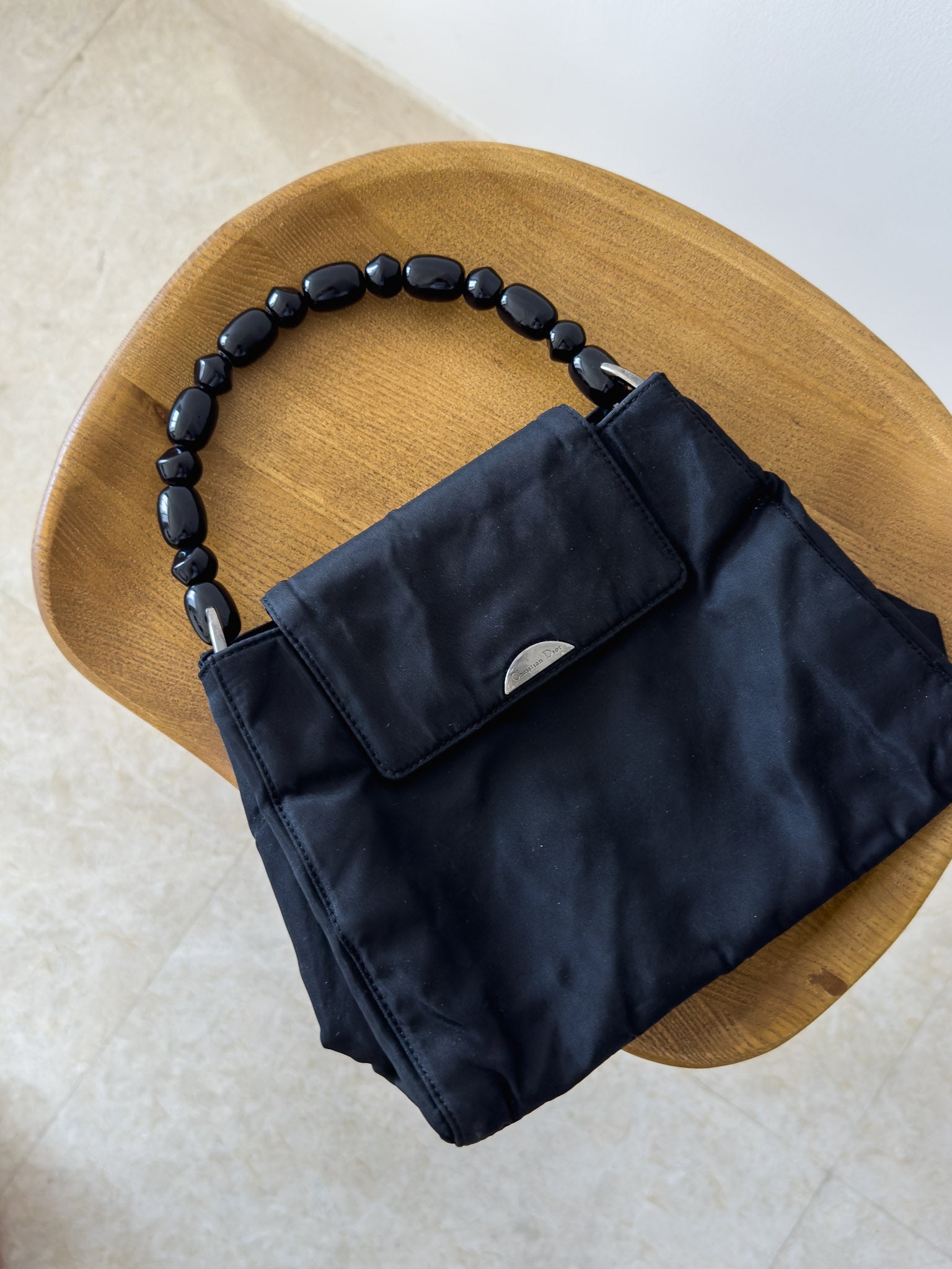 Dior - Sac à main noir perle