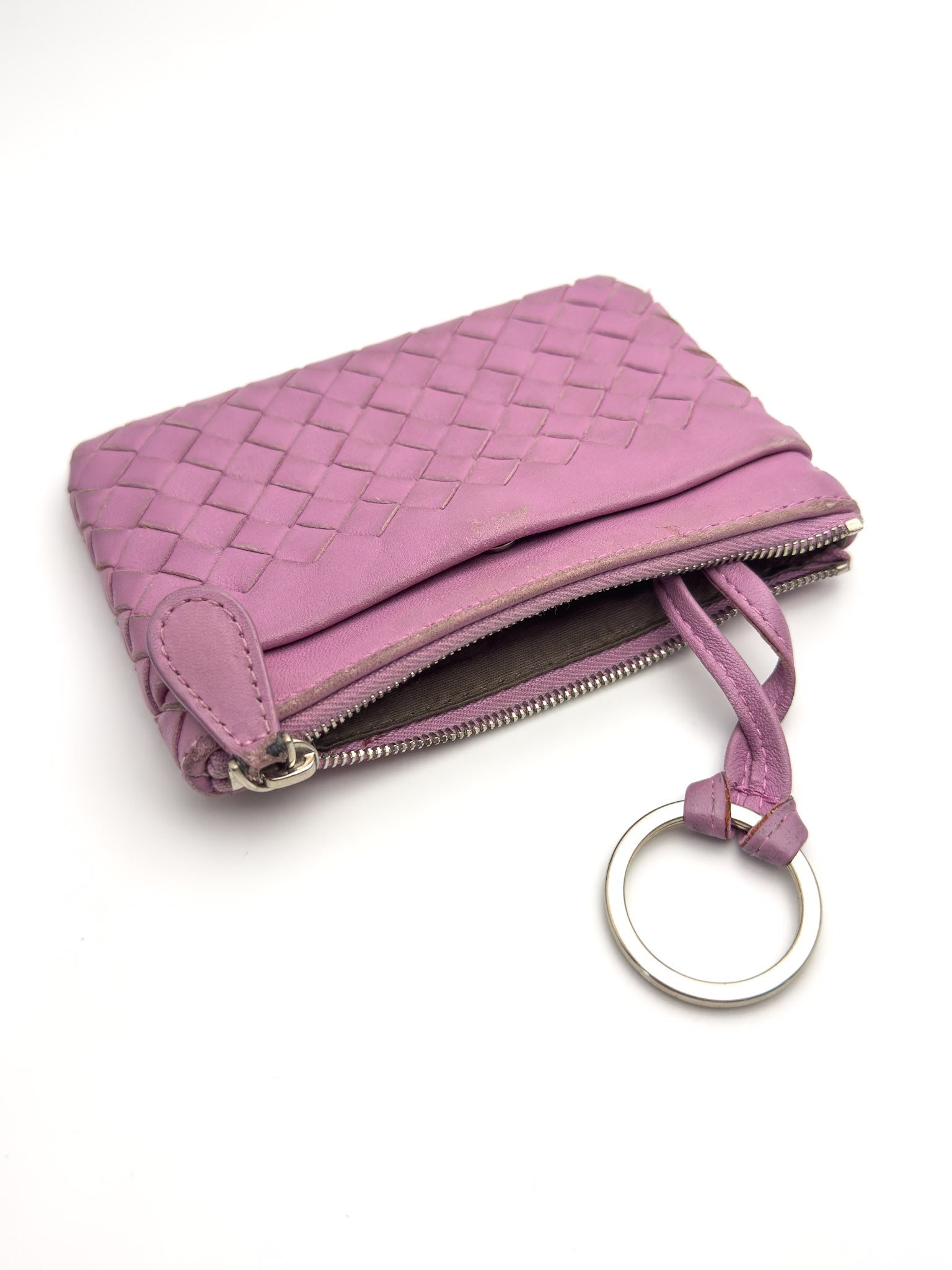 Bottega Veneta - porte-monnaie cuir rose