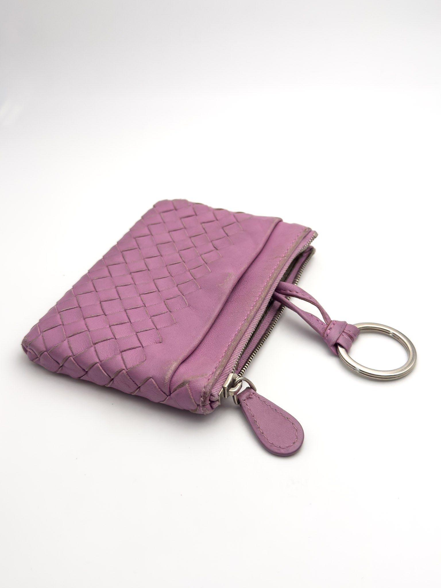 Bottega Veneta - porte-monnaie cuir rose