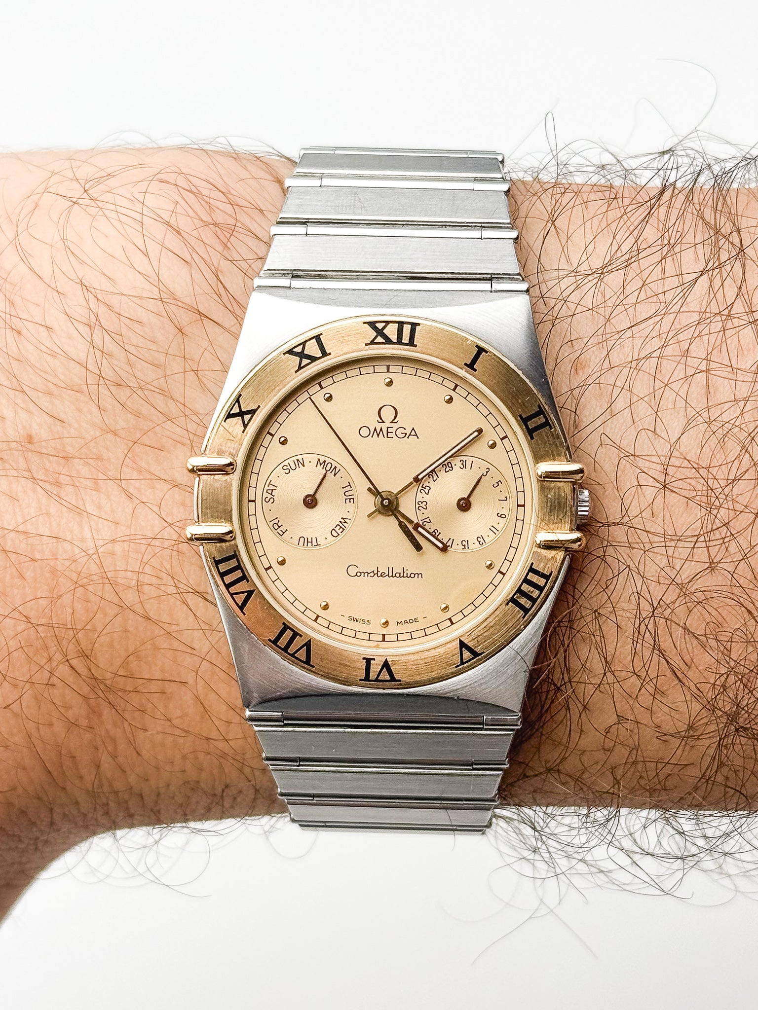 Omega - Constellation Manhattan Daydate Золото и Сталь - 1989 