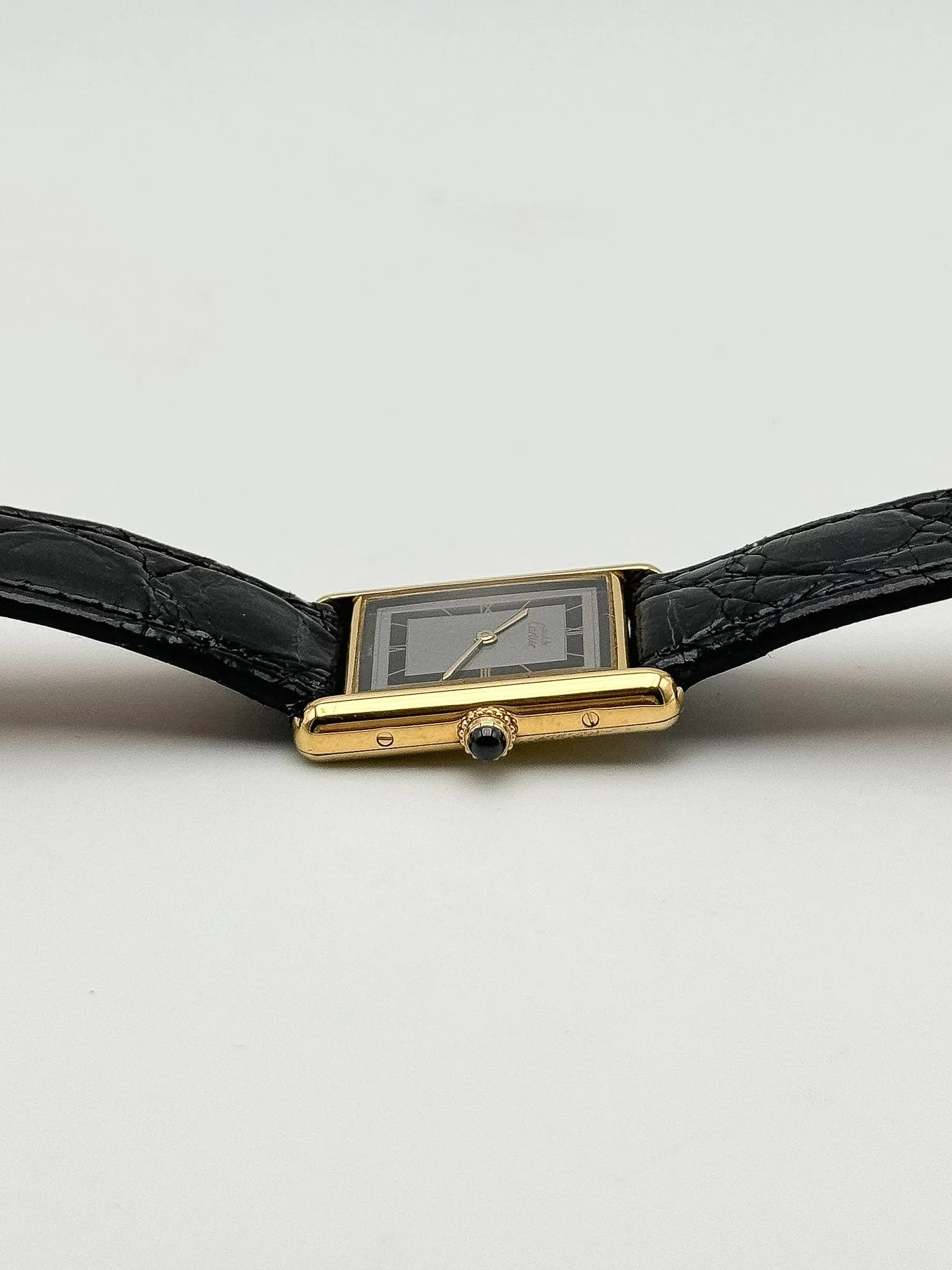 Cartier - Tank Must 23x30mm Vermeil Quadrante Nero e Grigio - 1980s 