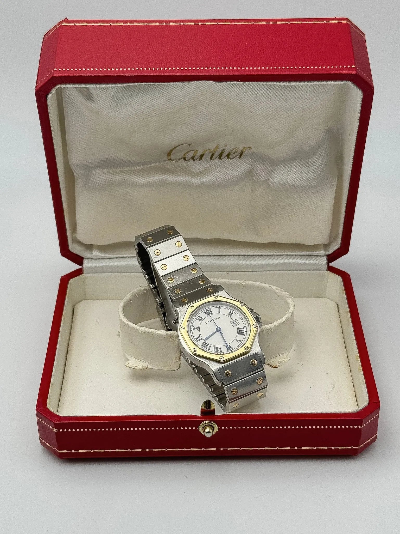 Cartier - Santos Ottagono Automatico Acciaio Oro - Scatola - 1990s 