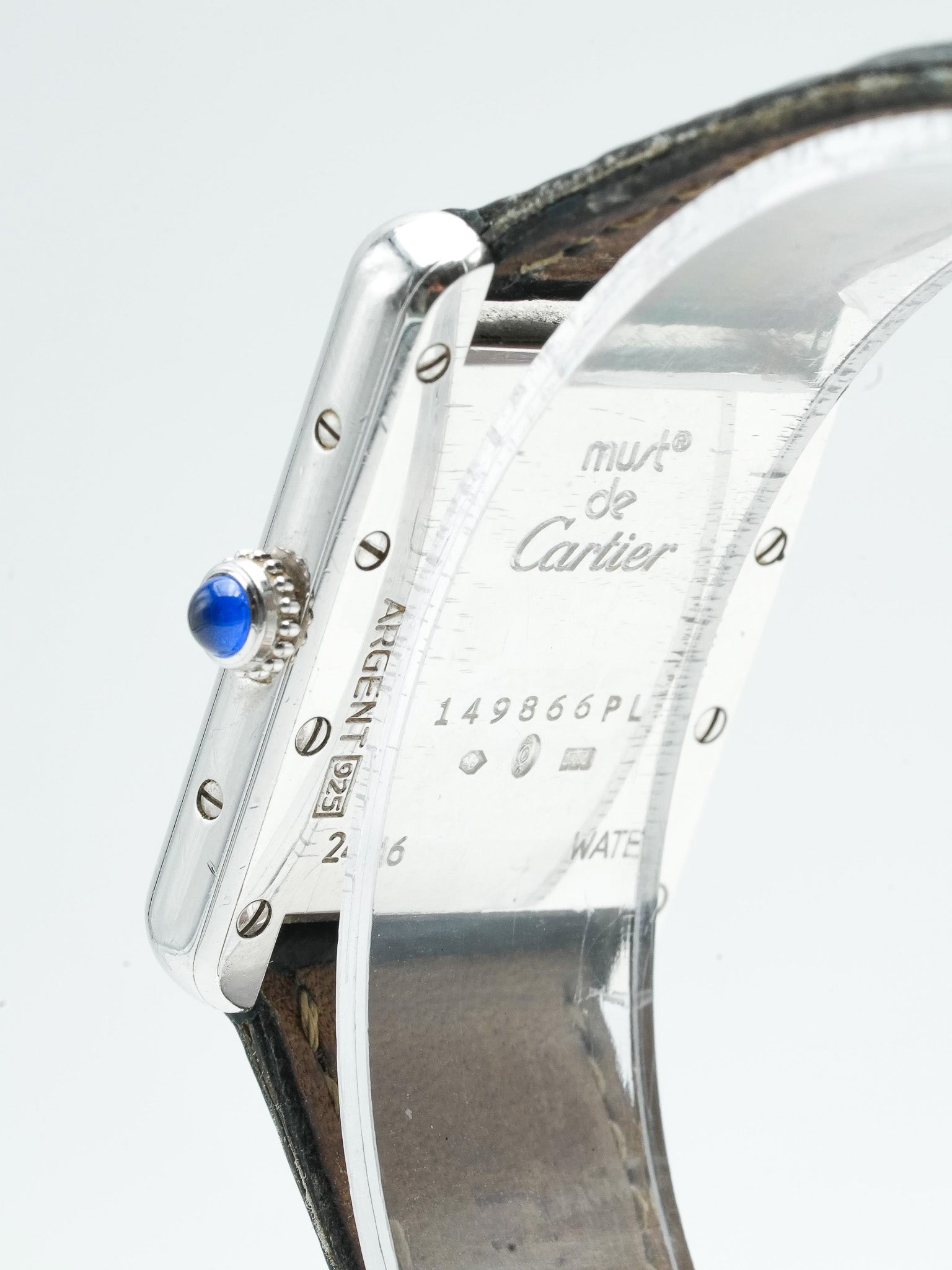 Cartier - Tank Must 2416 in massivem Silber blauer Index - 1990s 